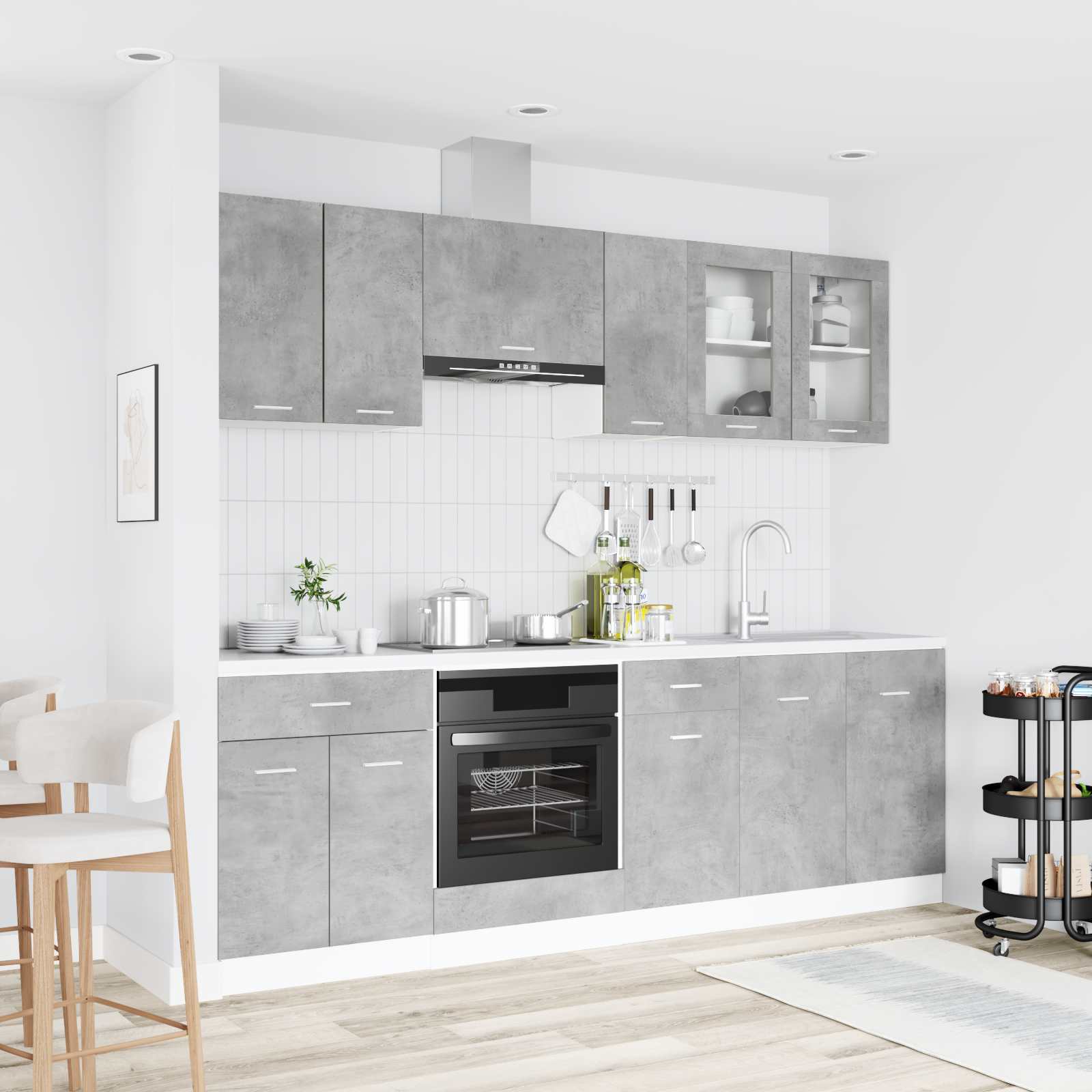 Σετ Ντουλάπια Κουζίνας Lyon 8 pcs 240 x 46 x 81,5 εκ. - Pakobazaar
