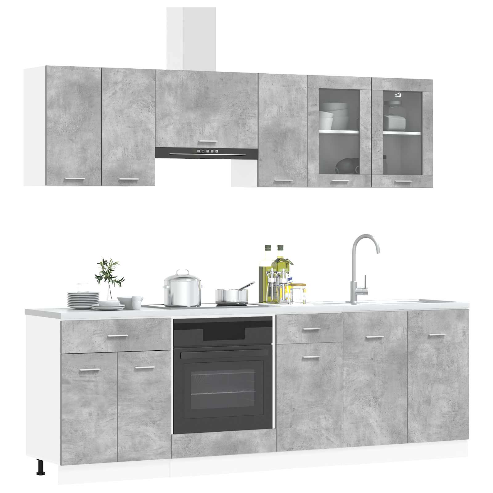 Σετ Ντουλάπια Κουζίνας Lyon 8 pcs 240 x 46 x 81,5 εκ. - Pakobazaar