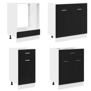 Μονάδα κουζίνας Lyon 8 pcs Μαύρη Δρυς Επεξεργασμένο ξύλο - Pakobazaar