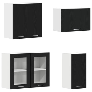 Μονάδα κουζίνας Lyon 8 pcs Μαύρη Δρυς Επεξεργασμένο ξύλο - Pakobazaar