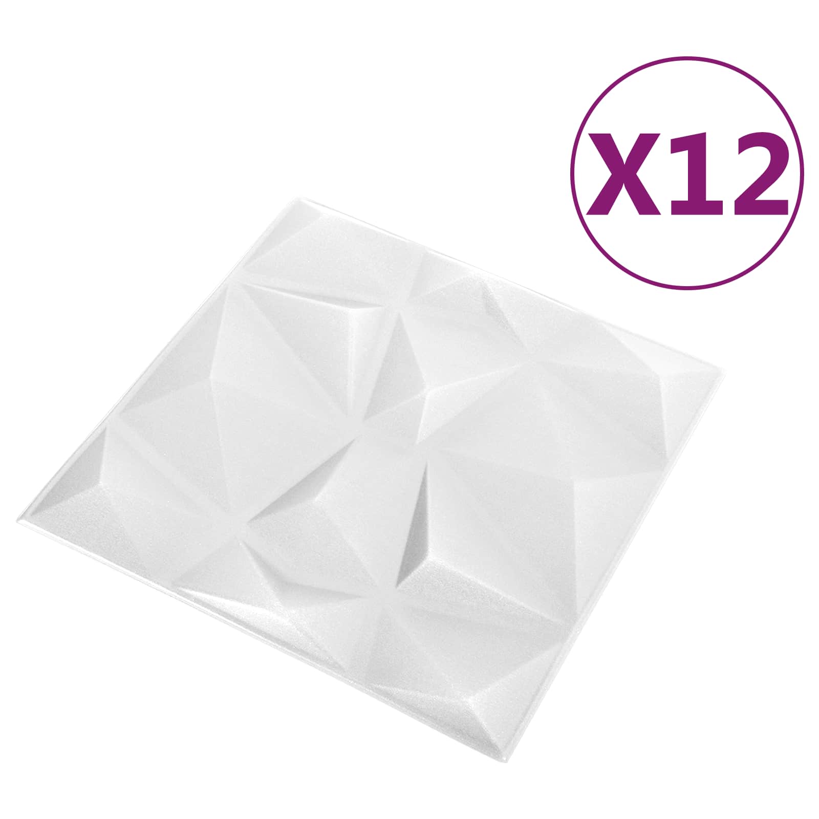 Πάνελ τοίχου 12 pcs Διαμάντι Άσπρο 50 x 50 cm Φελιζόλ XPS - Pakobazaar