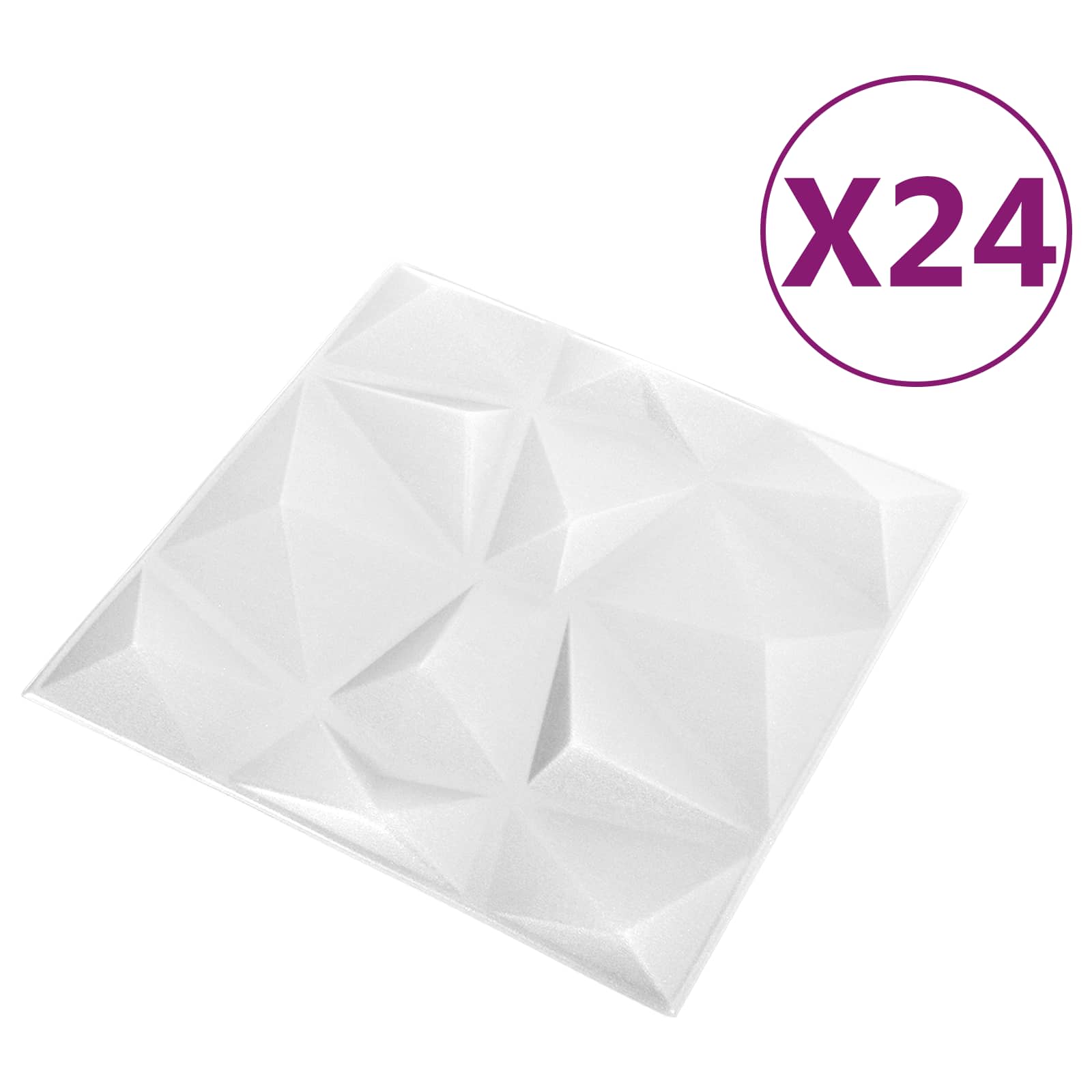 Πάνελ τοίχου 24 pcs Διαμάντι Άσπρο 50 x 50 cm Φελιζόλ XPS - Pakobazaar
