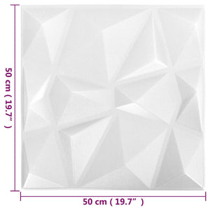 Πάνελ τοίχου 48 pcs Διαμάντι Άσπρο 50 x 50 cm Φελιζόλ XPS - Pakobazaar