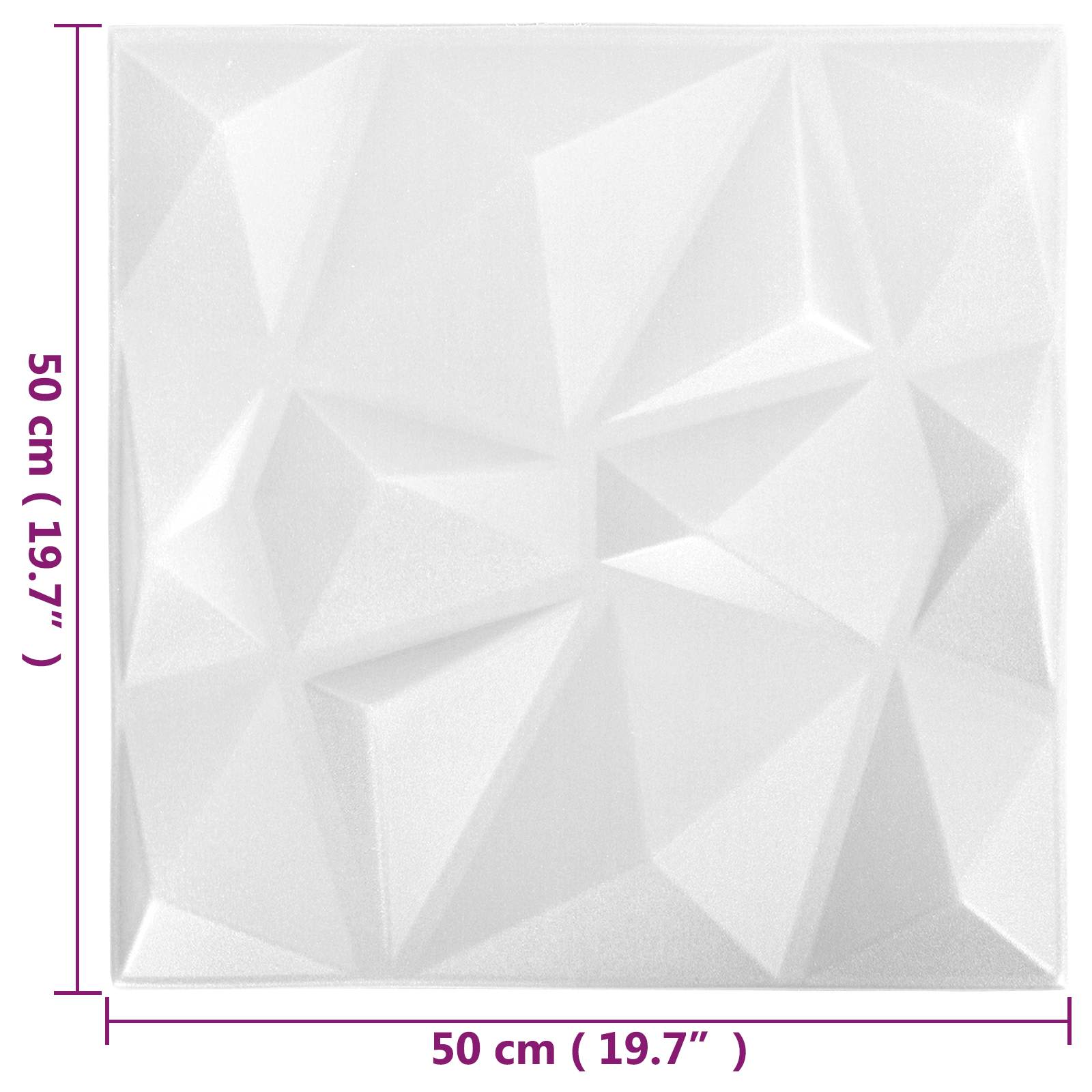 Πάνελ τοίχου 12 pcs Οριγκάμι Άσπρο 50 x 50 cm Φελιζόλ XPS - Pakobazaar