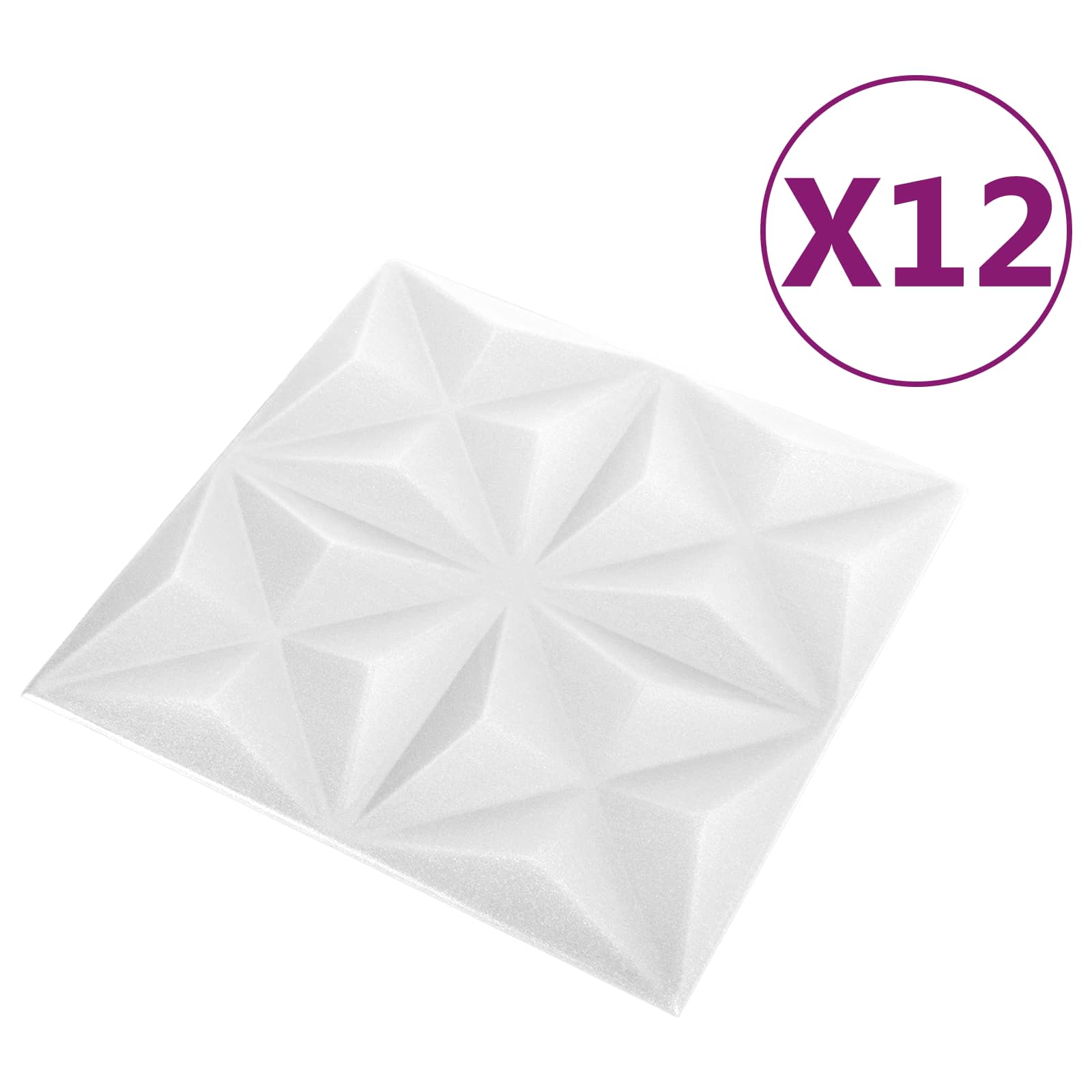 Πάνελ τοίχου 12 pcs Οριγκάμι Άσπρο 50 x 50 cm Φελιζόλ XPS - Pakobazaar