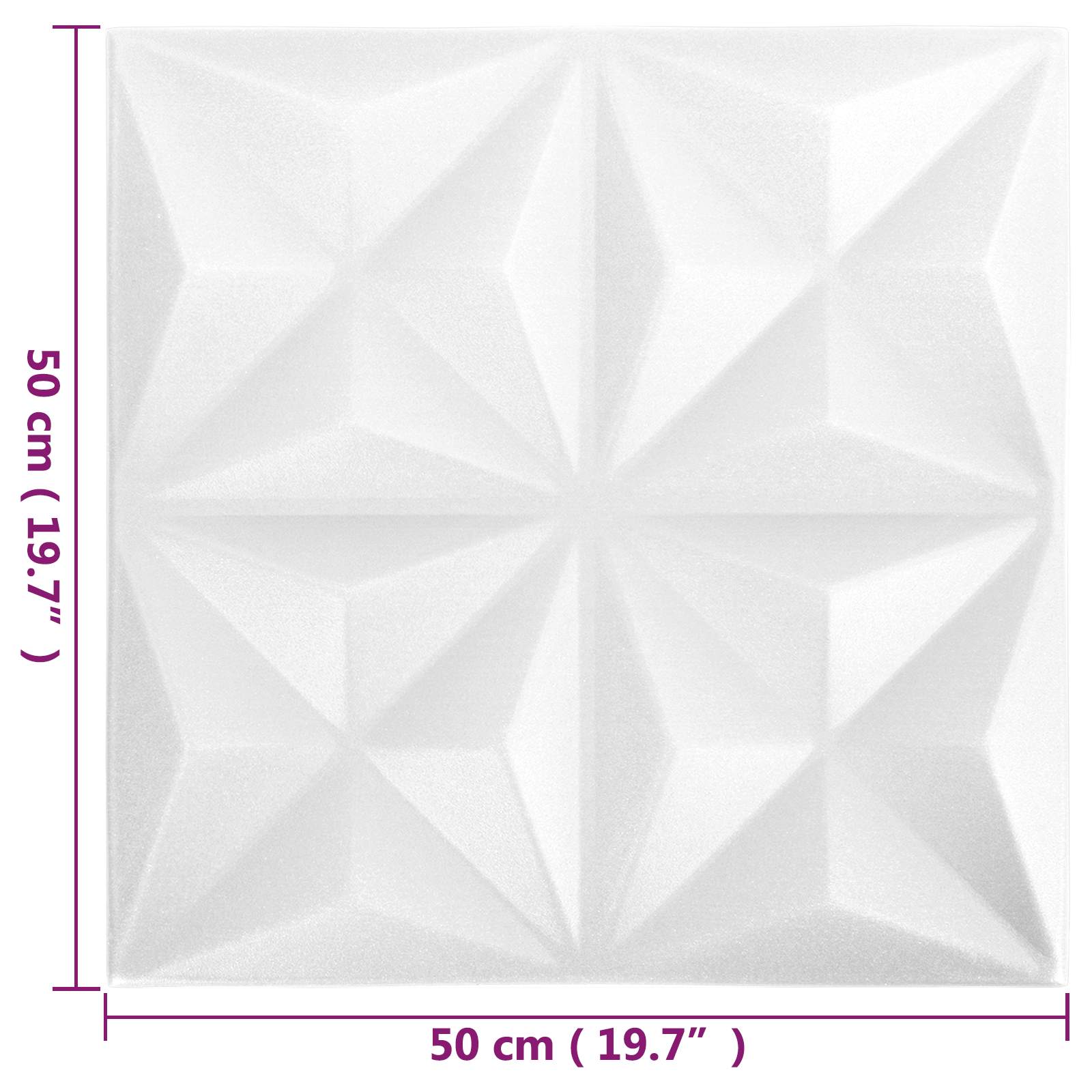 Πάνελ τοίχου 24 pcs Οριγκάμι Άσπρο 50 x 50 cm Φελιζόλ XPS - Pakobazaar