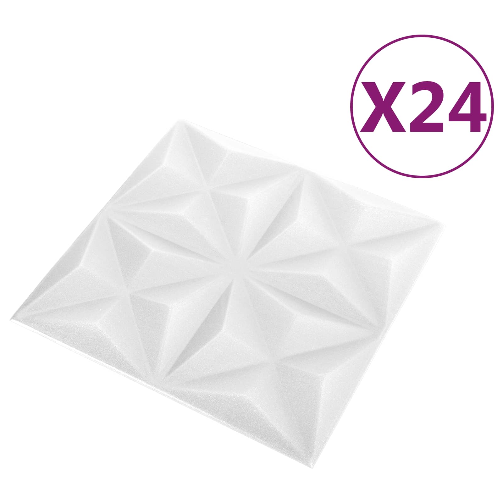 Πάνελ τοίχου 24 pcs Οριγκάμι Άσπρο 50 x 50 cm Φελιζόλ XPS - Pakobazaar