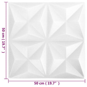 Πάνελ τοίχου 48 pcs Οριγκάμι Άσπρο 50 x 50 cm Φελιζόλ XPS - Pakobazaar
