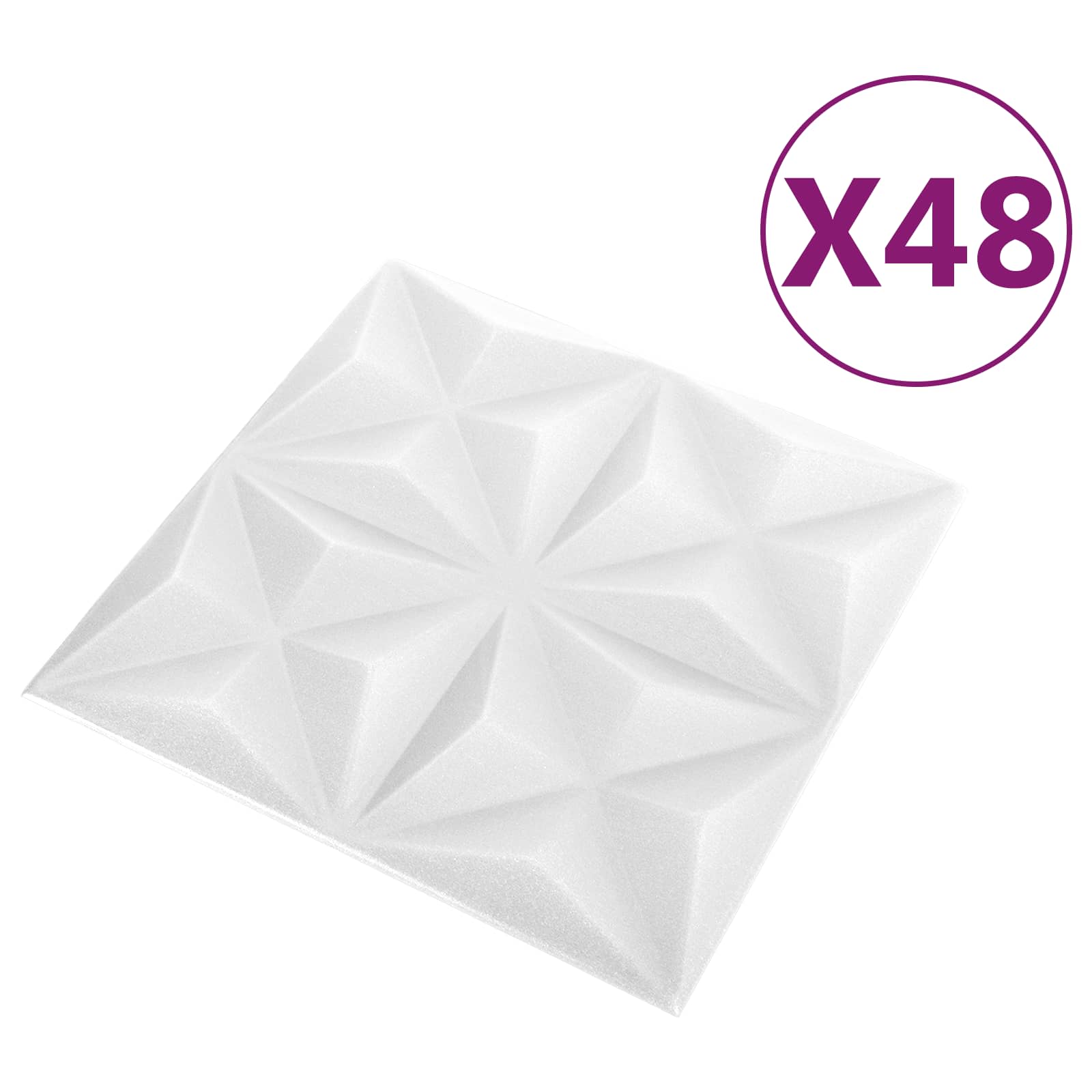 Πάνελ τοίχου 48 pcs Οριγκάμι Άσπρο 50 x 50 cm Φελιζόλ XPS - Pakobazaar