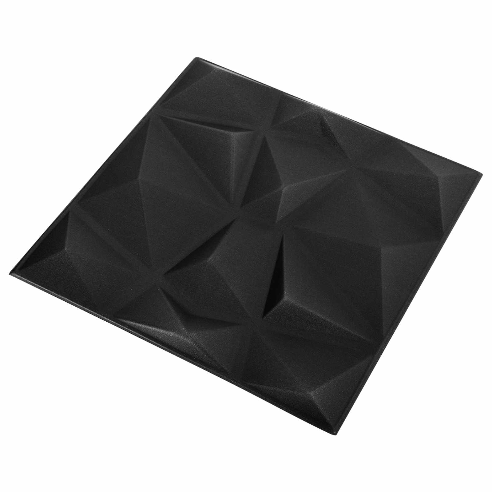 Πάνελ τοίχου 24 pcs Διαμάντι Μαύρο 50 x 50 cm Φελιζόλ XPS - Pakobazaar