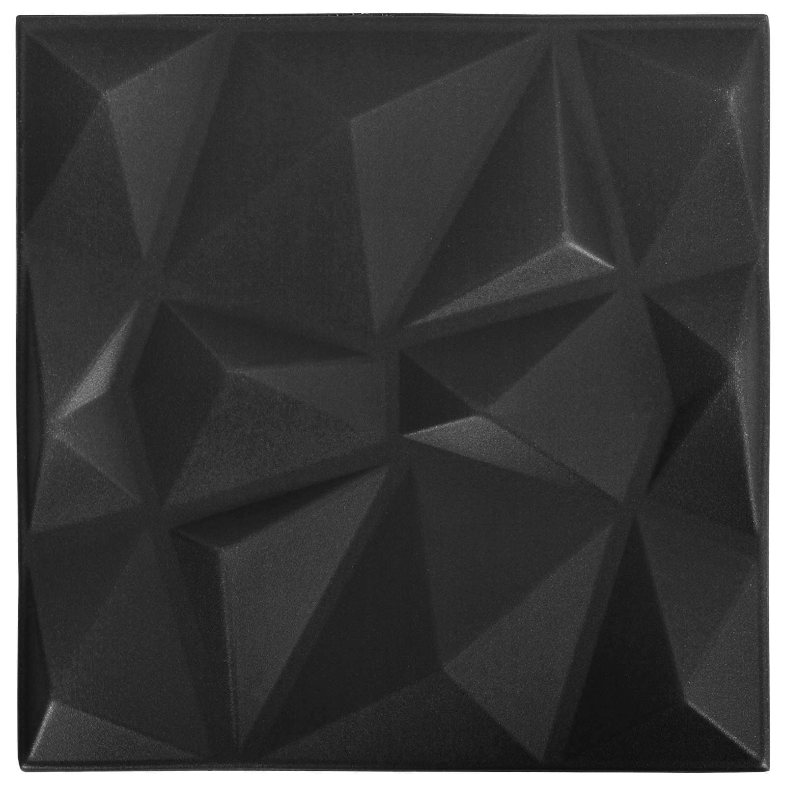 Πάνελ τοίχου 12 pcs Οριγκάμι Μαύρο 50 x 50 cm Φελιζόλ XPS - Pakobazaar