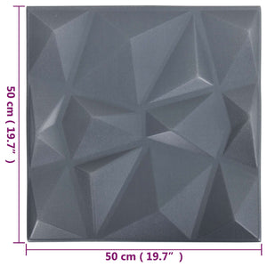 Πάνελ τοίχου 24 pcs Διαμάντι Γκρι 50 x 50 cm Φελιζόλ XPS - Pakobazaar