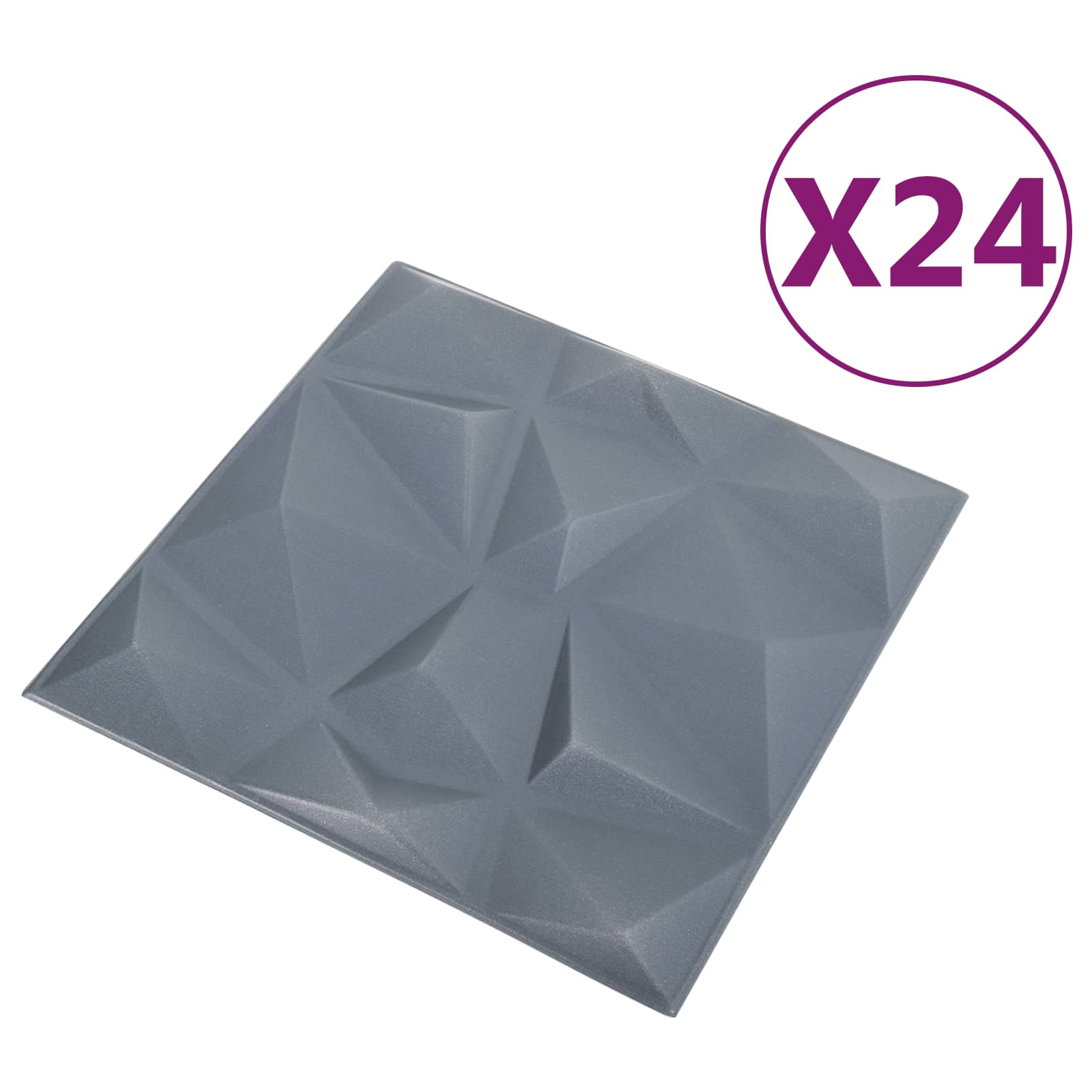 Πάνελ τοίχου 24 pcs Διαμάντι Γκρι 50 x 50 cm Φελιζόλ XPS - Pakobazaar
