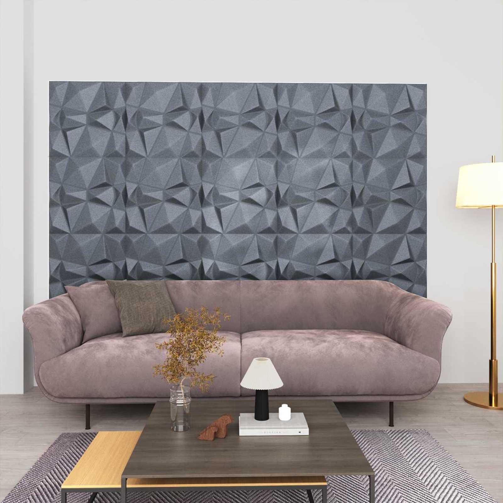 Πάνελ τοίχου 48 pcs Διαμάντι Γκρι 50 x 50 cm Φελιζόλ XPS - Pakobazaar