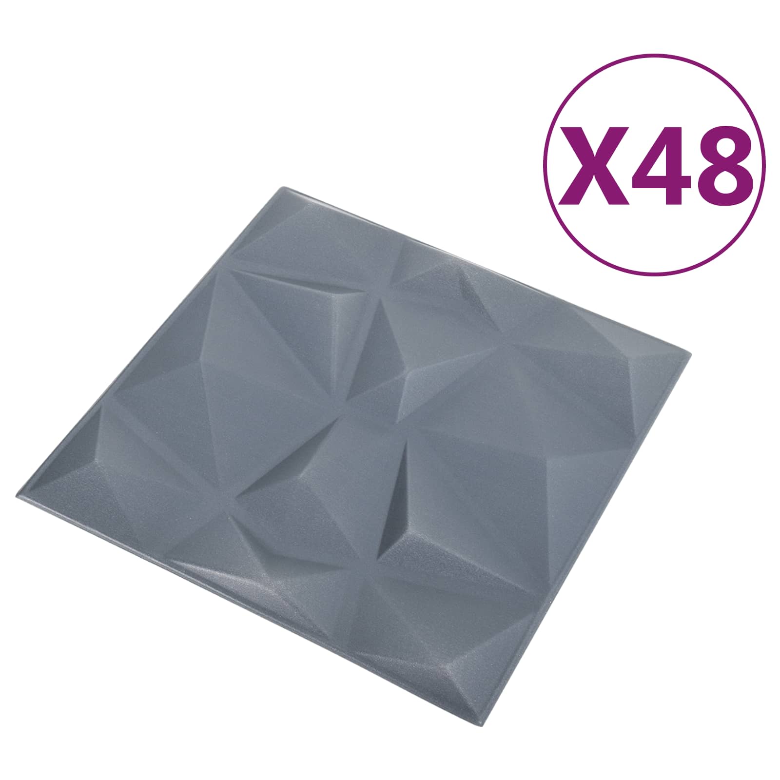 Πάνελ τοίχου 48 pcs Διαμάντι Γκρι 50 x 50 cm Φελιζόλ XPS - Pakobazaar