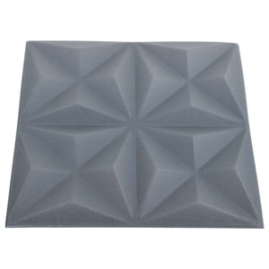 Πάνελ τοίχου 24 pcs Οριγκάμι Γκρι 50 x 50 cm Φελιζόλ XPS - Pakobazaar