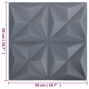 Πάνελ τοίχου 24 pcs Οριγκάμι Γκρι 50 x 50 cm Φελιζόλ XPS - Pakobazaar