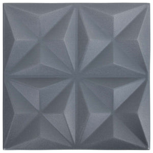 Πάνελ τοίχου 24 pcs Οριγκάμι Γκρι 50 x 50 cm Φελιζόλ XPS - Pakobazaar