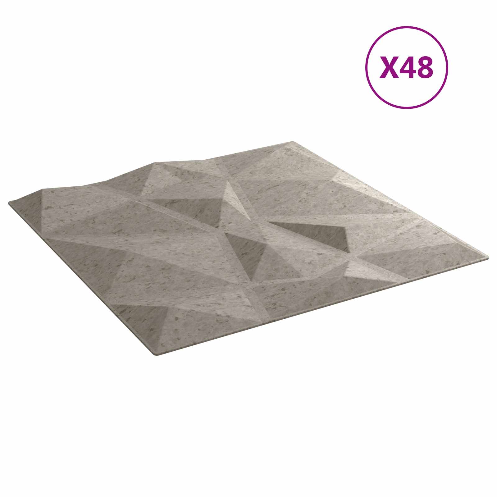 Πάνελ τοίχου 48 pcs Σκυρόχρωμο Γκρι 50 x 50 cm Φελιζόλ XPS - Pakobazaar