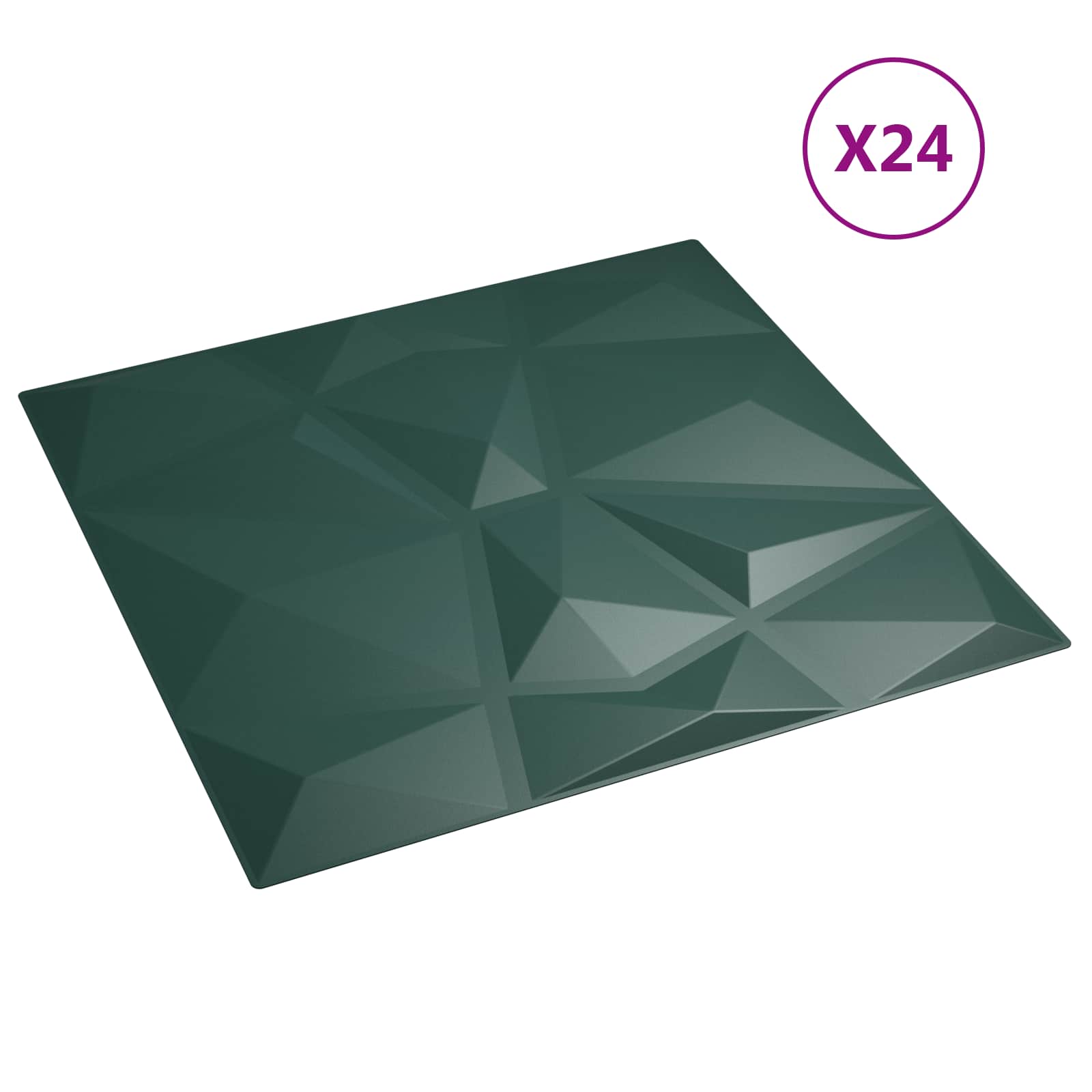 Πάνελ τοίχου 24 pcs Πράσινο 50 x 50 cm Φελιζόλ XPS - Pakobazaar