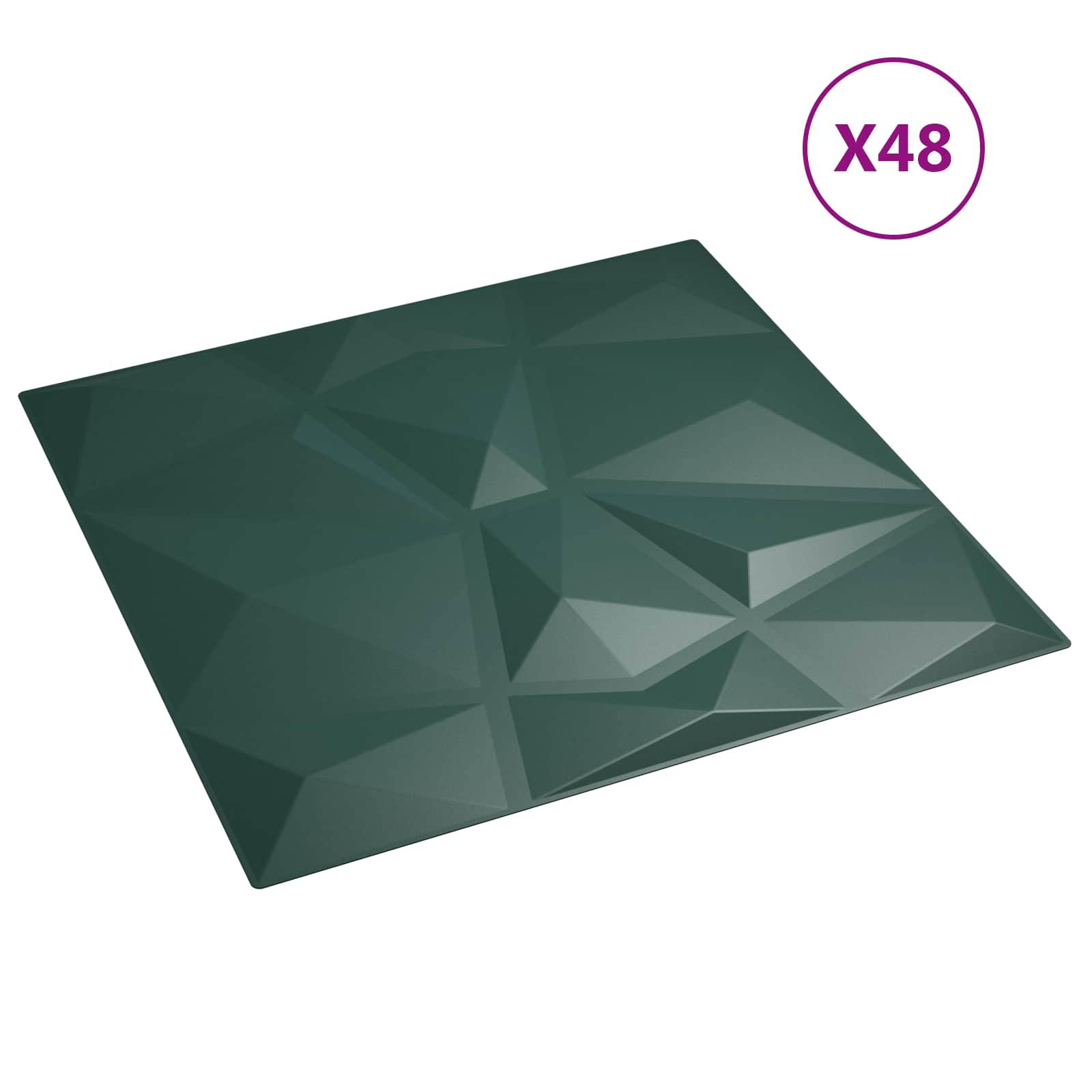 Πάνελ τοίχου 48 pcs Πράσινο 50 x 50 cm Φελιζόλ XPS - Pakobazaar