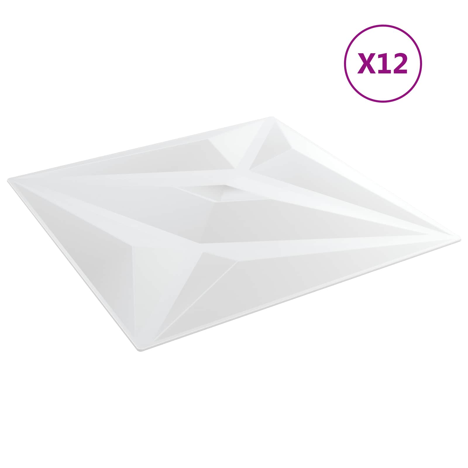 Πάνελ τοίχου Αστέρι 12 pcs Άσπρο Αστέρι 50 x 50 cm Φελιζόλ XPS - Pakobazaar