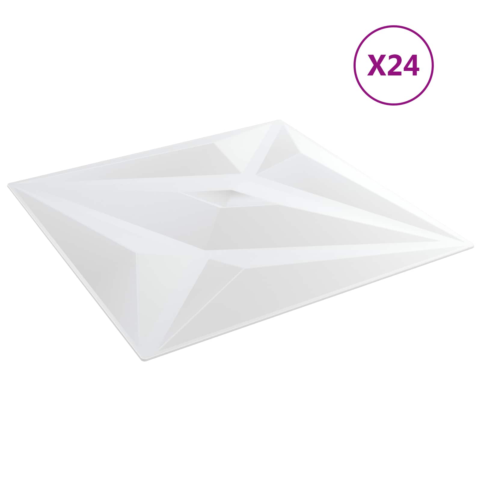 Πάνελ τοίχου Αστέρι 24 pcs Άσπρο Αστέρι 50 x 50 cm Φελιζόλ XPS - Pakobazaar