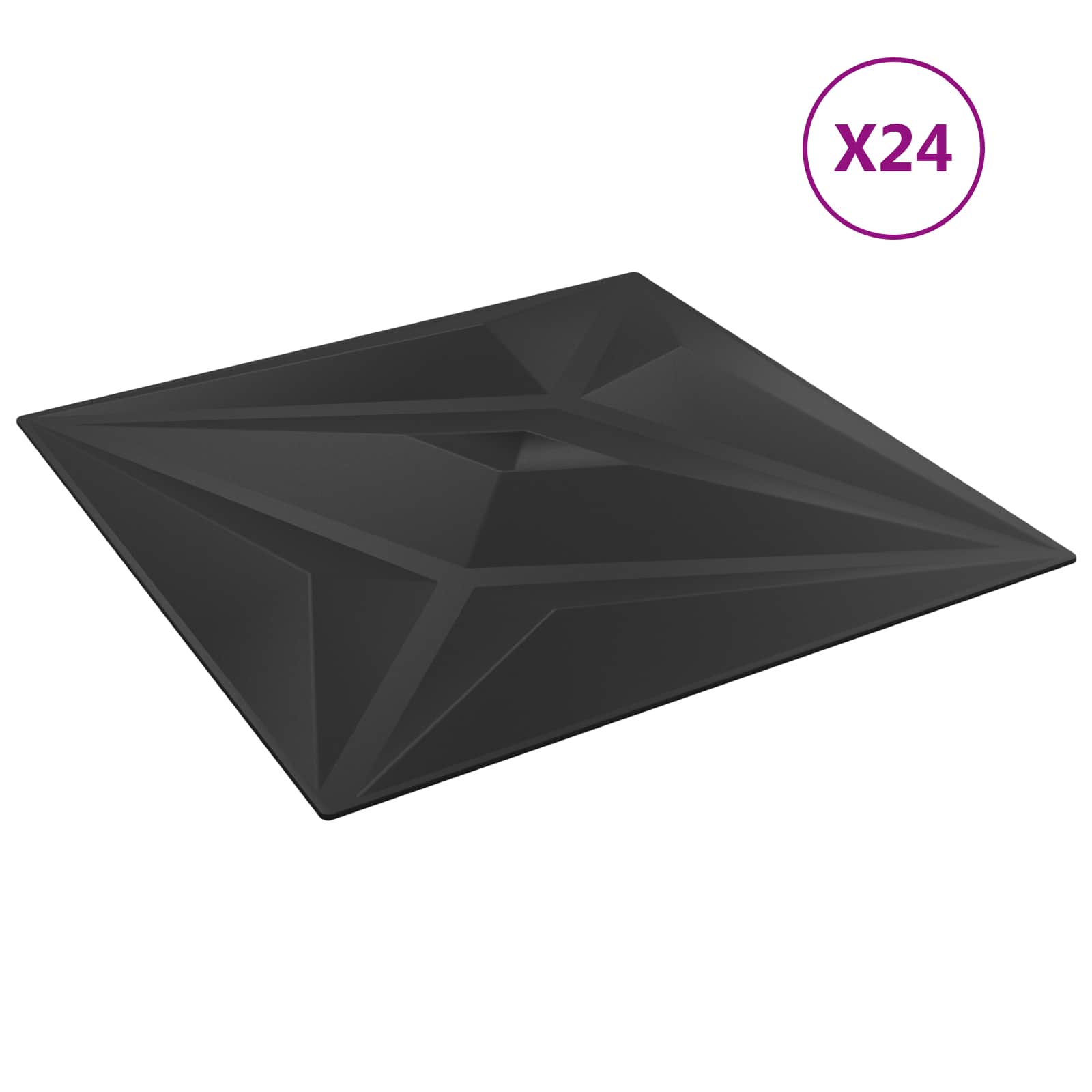 Πάνελ τοίχου Αστέρι 24 pcs Μαύρο Αστέρι 50 x 50 cm Φελιζόλ XPS - Pakobazaar