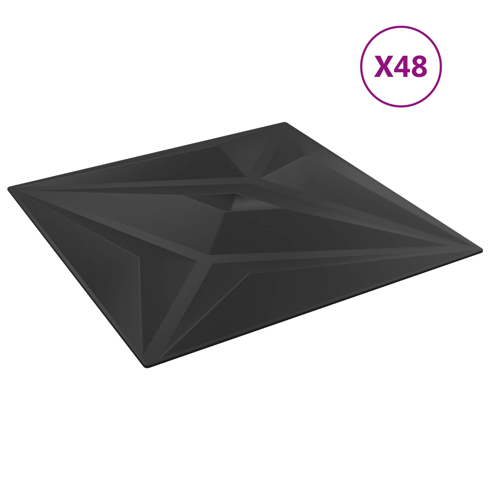 Πάνελ τοίχου Αστέρι 48 pcs Μαύρο Αστέρι 50 x 50 cm Φελιζόλ XPS - Pakobazaar
