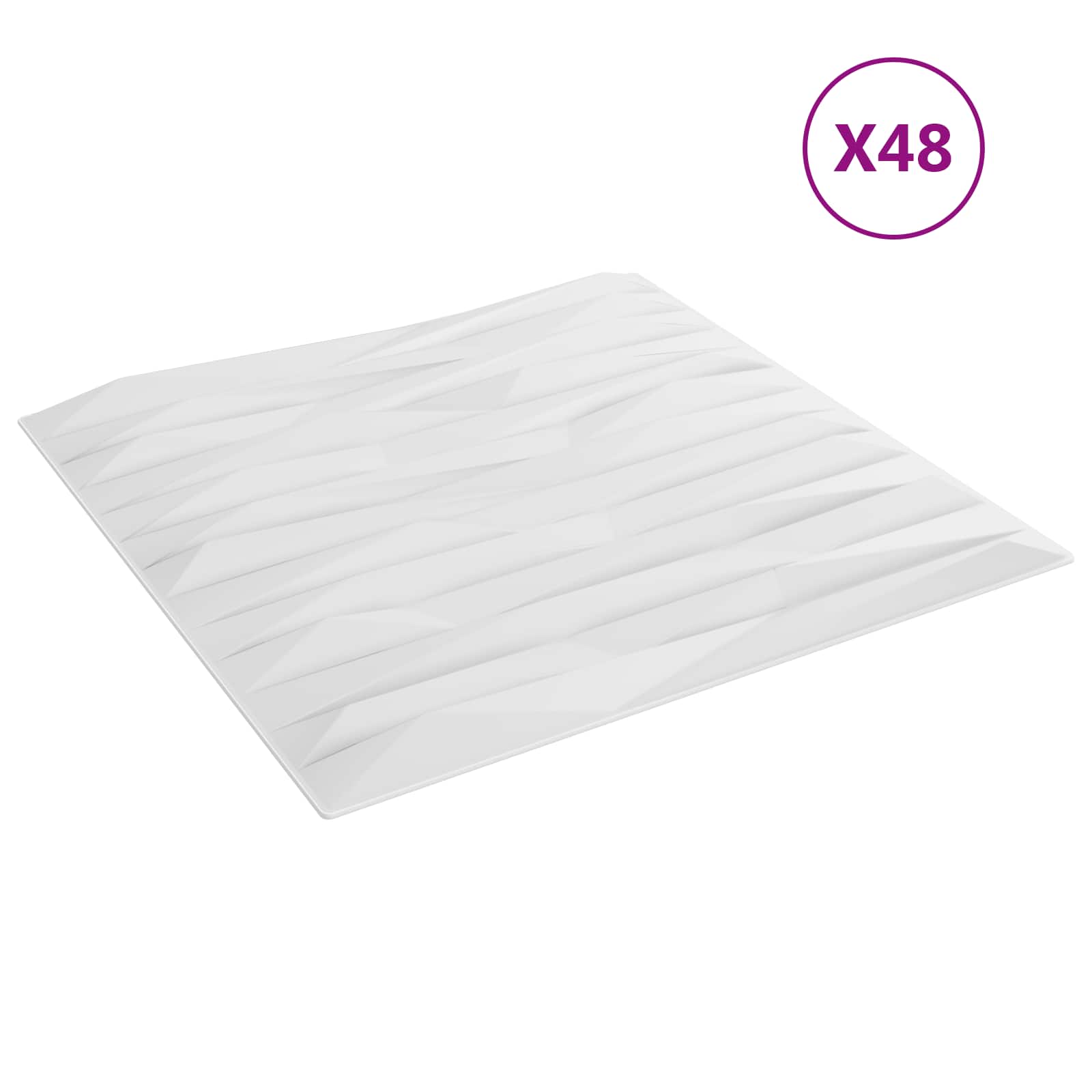 Πάνελ τοίχου 48 pcs Άσπρη Πέτρα 50 x 50 cm Φελιζόλ XPS - Pakobazaar