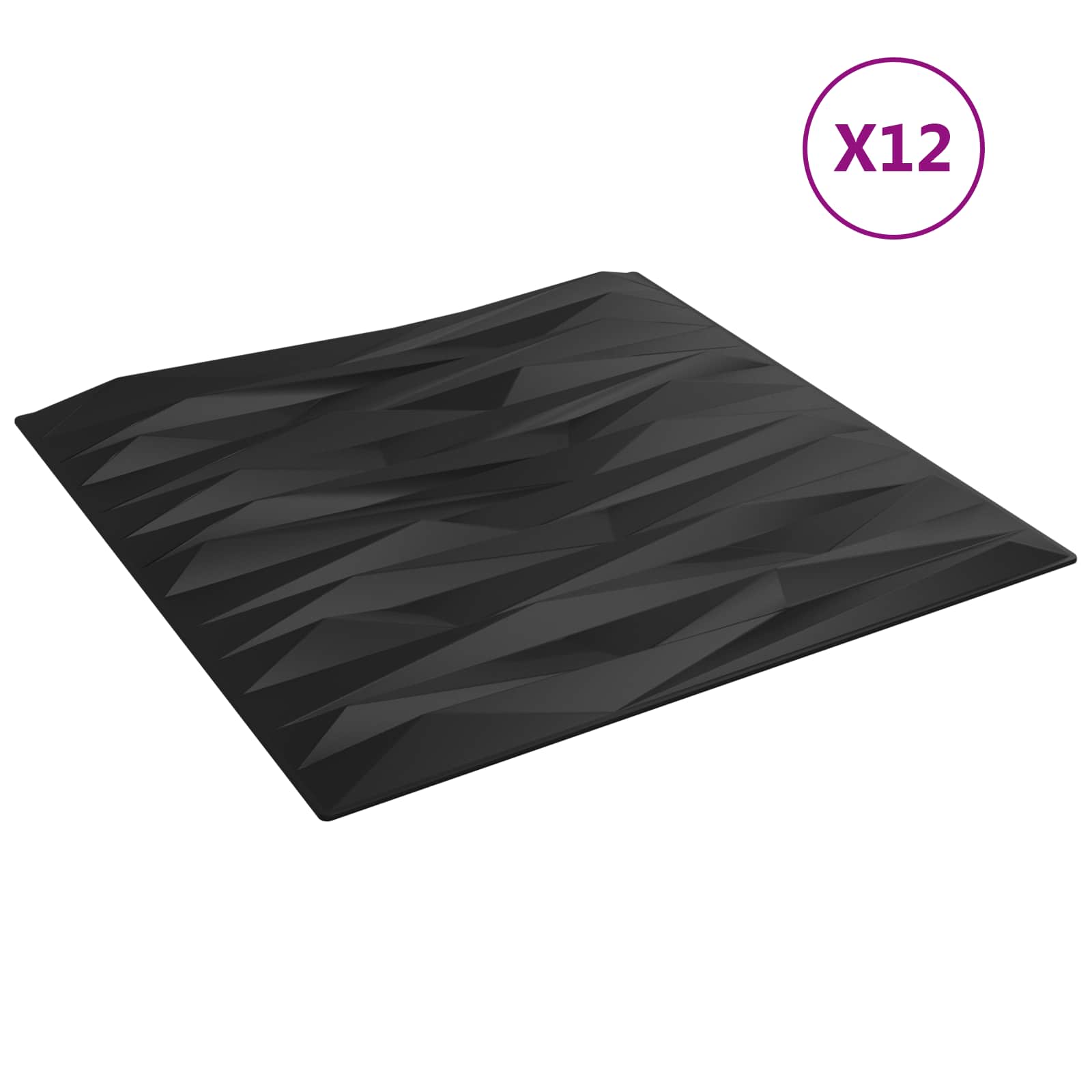 Πάνελ τοίχου 12 pcs Μαύρη Πέτρα 50 x 50 cm Φελιζόλ XPS - Pakobazaar