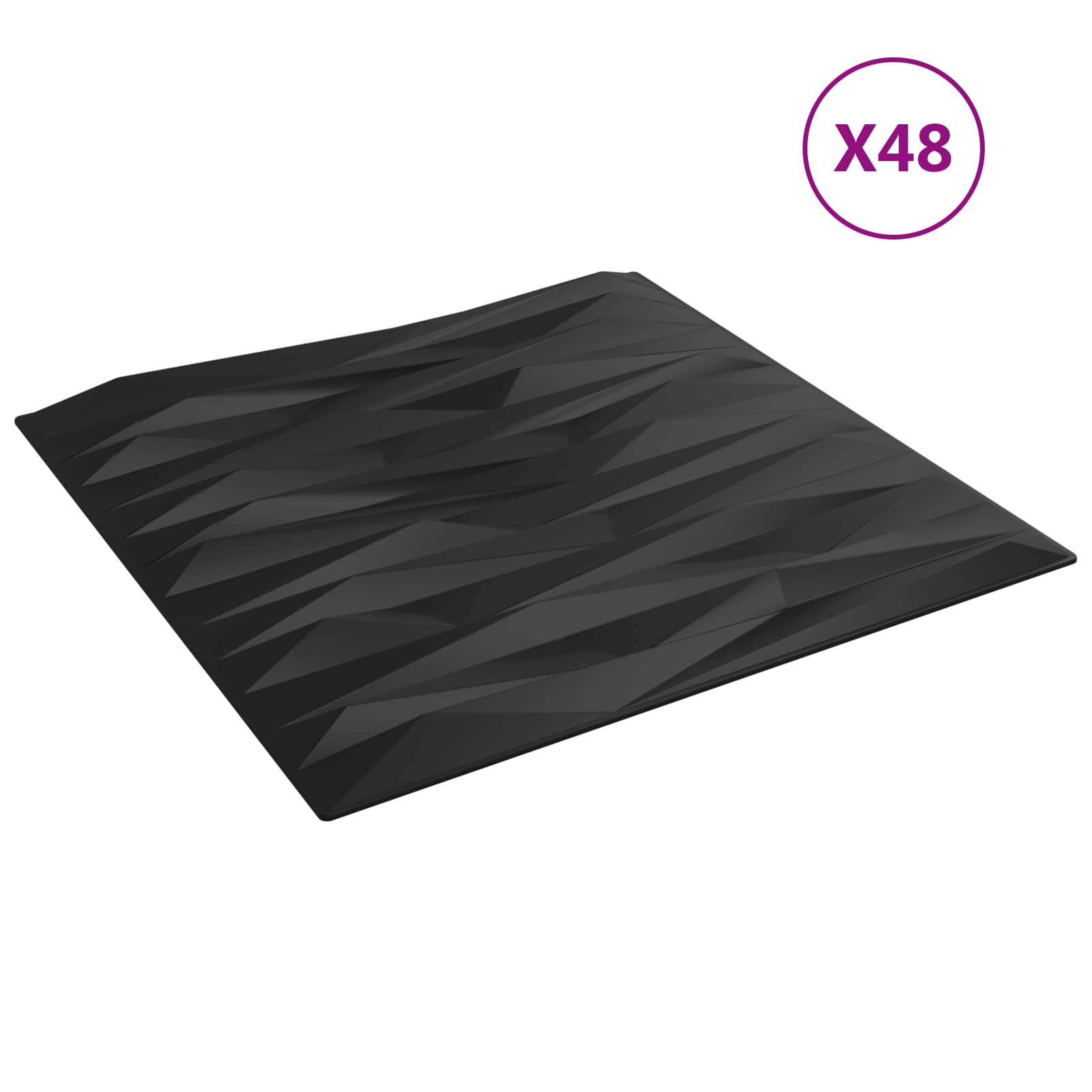 Πάνελ τοίχου 48 pcs Μαύρη Πέτρα 50 x 50 cm Φελιζόλ XPS - Pakobazaar