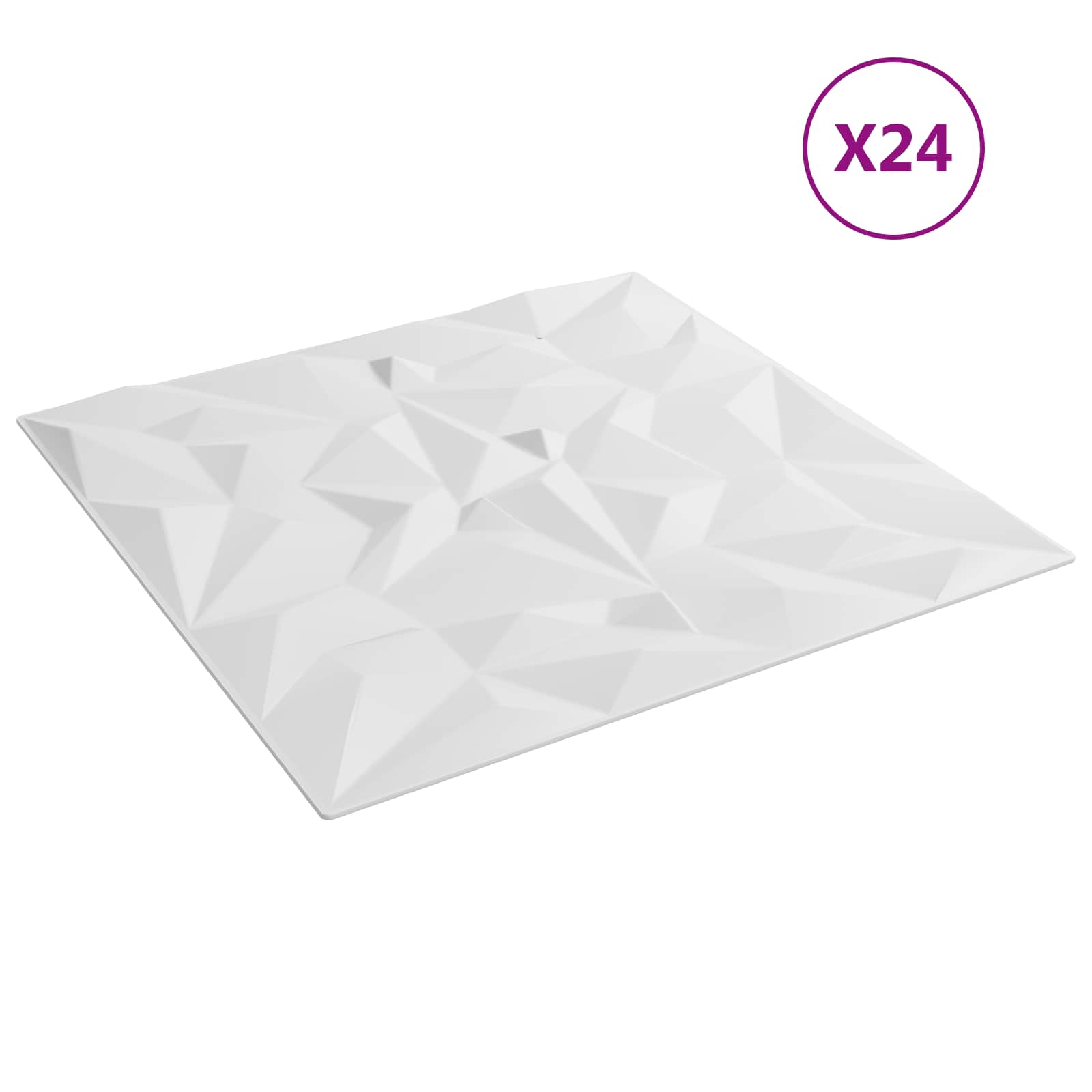 Πάνελ τοίχου 24 pcs Λευκός 50 x 50 cm Φελιζόλ XPS - Pakobazaar
