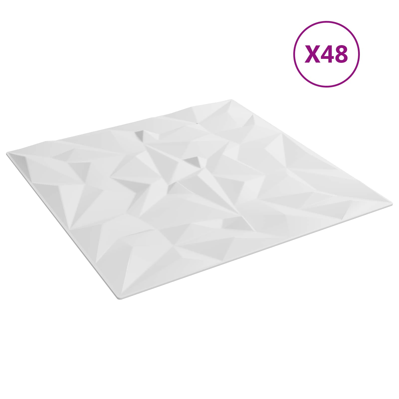Πάνελ τοίχου 48 pcs Λευκός 50 x 50 cm Φελιζόλ XPS - Pakobazaar