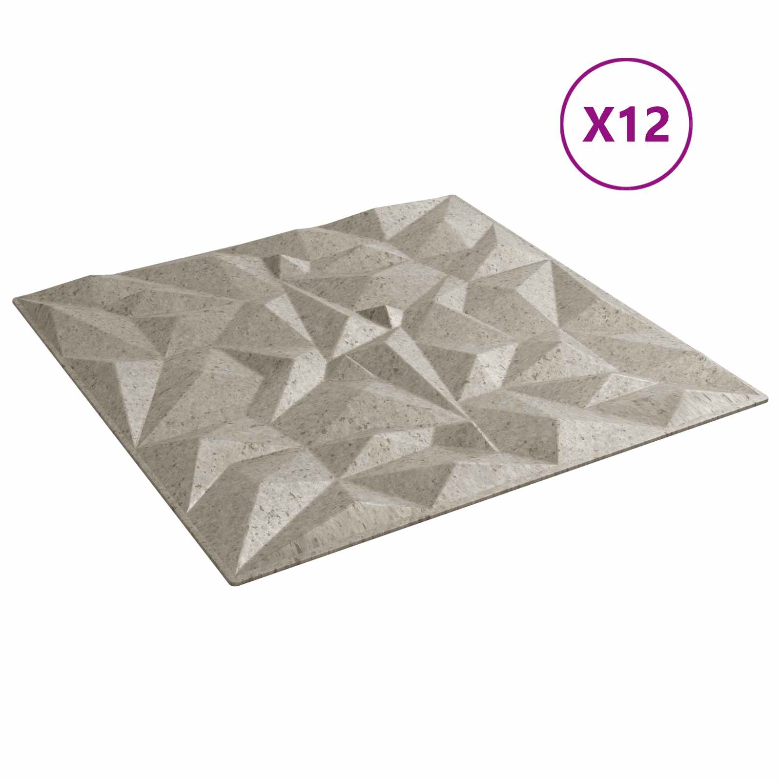 Πάνελ τοίχου 12 pcs Αμέθυστος Μπετόν 50 x 50 cm Φελιζόλ XPS - Pakobazaar