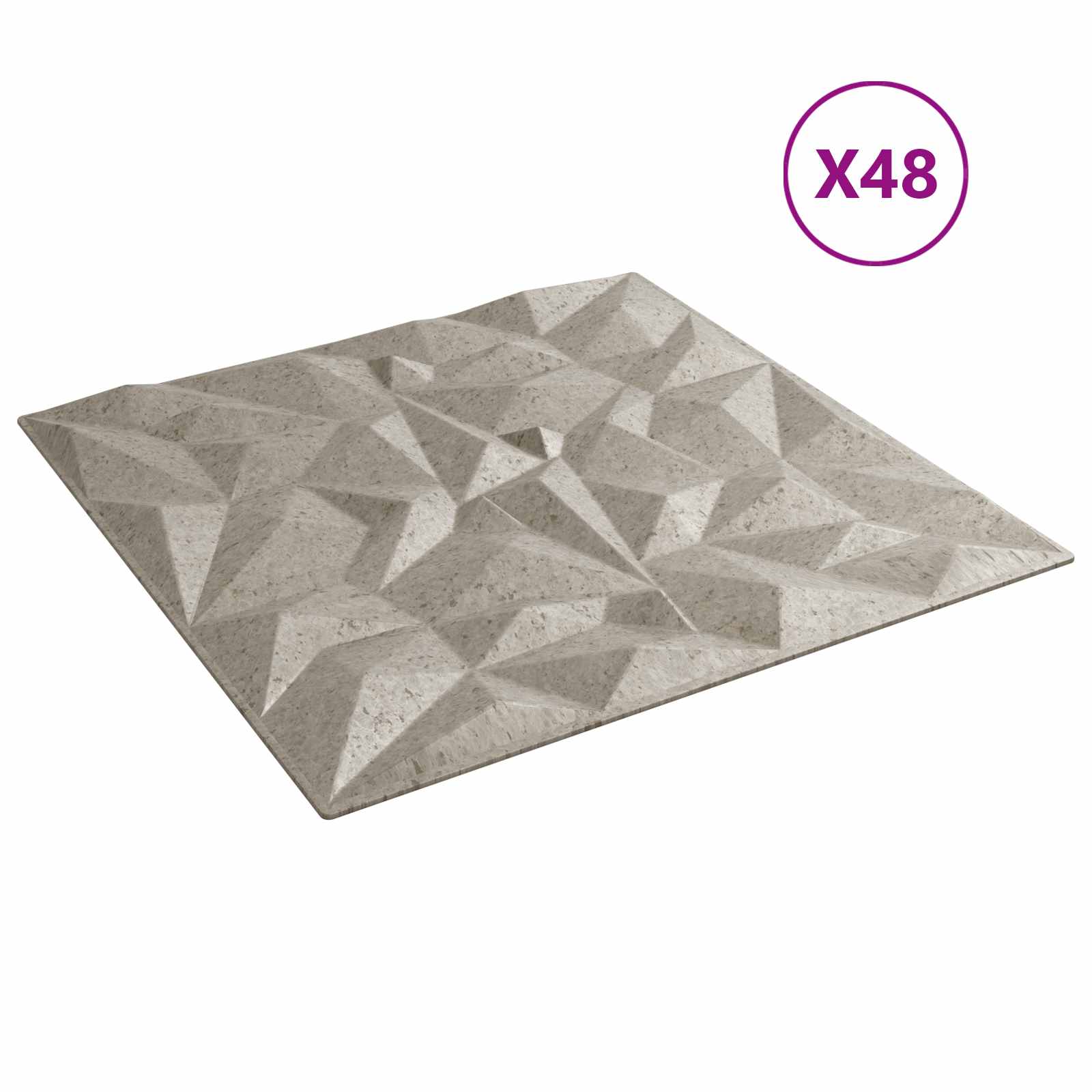 Πάνελ τοίχου 48 pcs Αμέθυστος Μπετόν 50 x 50 cm Φελιζόλ XPS - Pakobazaar
