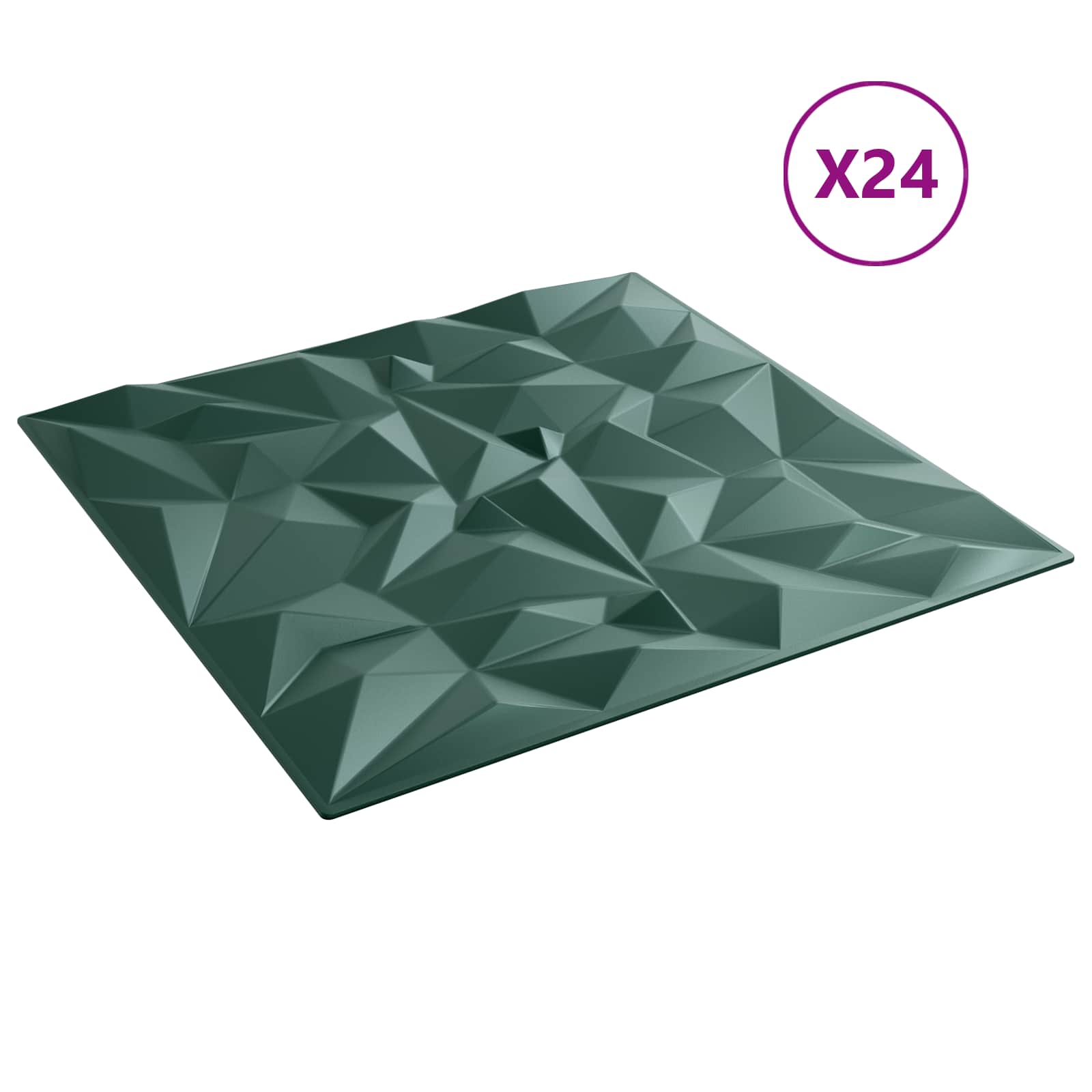 Πάνελ τοίχου 24 pcs Αμέθυστος Πράσινο 50 x 50 cm Φελιζόλ XPS - Pakobazaar