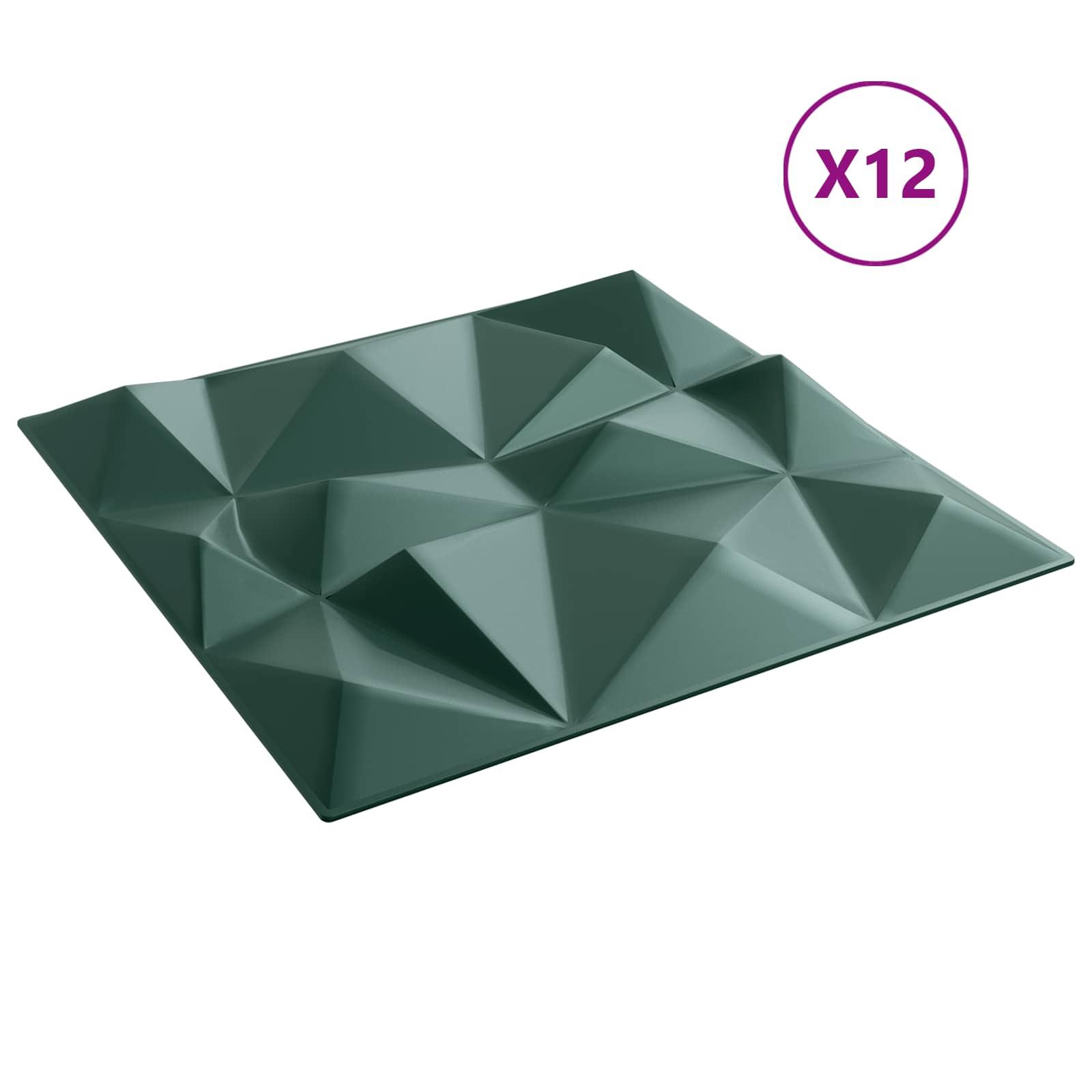 Πάνελ τοίχου 12 pcs Διαμάντι Πράσινο 50 x 50 cm Φελιζόλ XPS - Pakobazaar