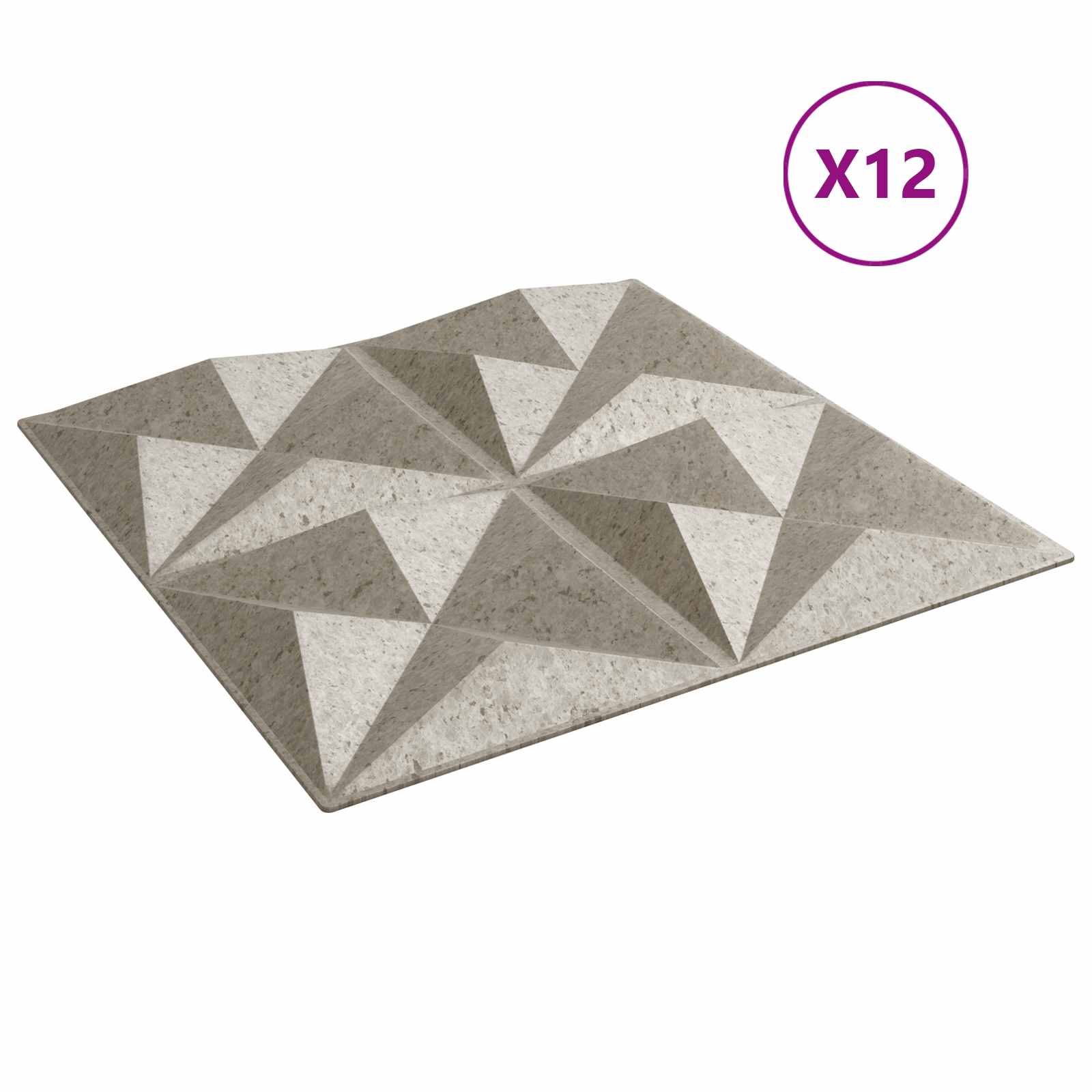 Πάνελ τοίχου 12 pcs Οριγκάμι Μπετόν 50 x 50 cm Φελιζόλ XPS - Pakobazaar