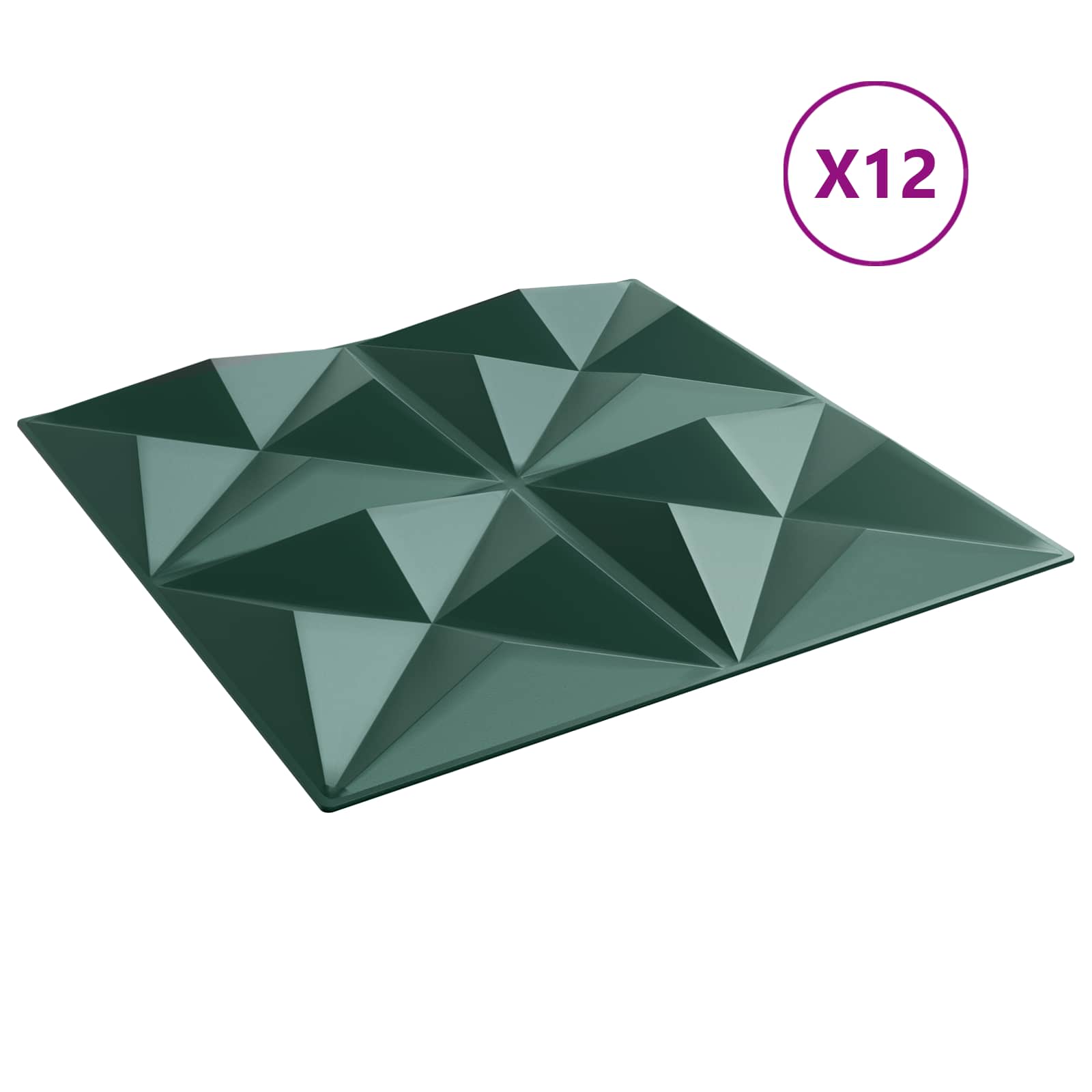 Πάνελ τοίχου 12 pcs Οριγκάμι Πράσινο 50 x 50 cm Φελιζόλ XPS - Pakobazaar