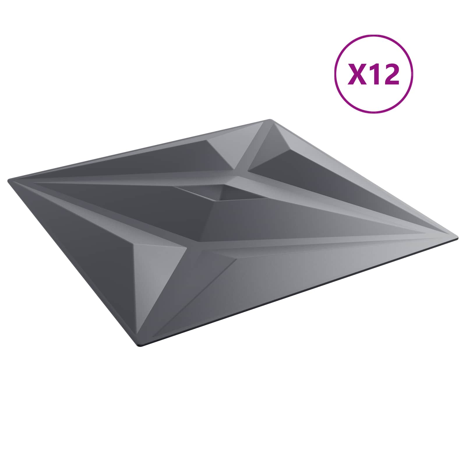 Πάνελ τοίχου Αστέρι 12 pcs Αστέρι Γκρι 50 x 50 cm Φελιζόλ XPS - Pakobazaar