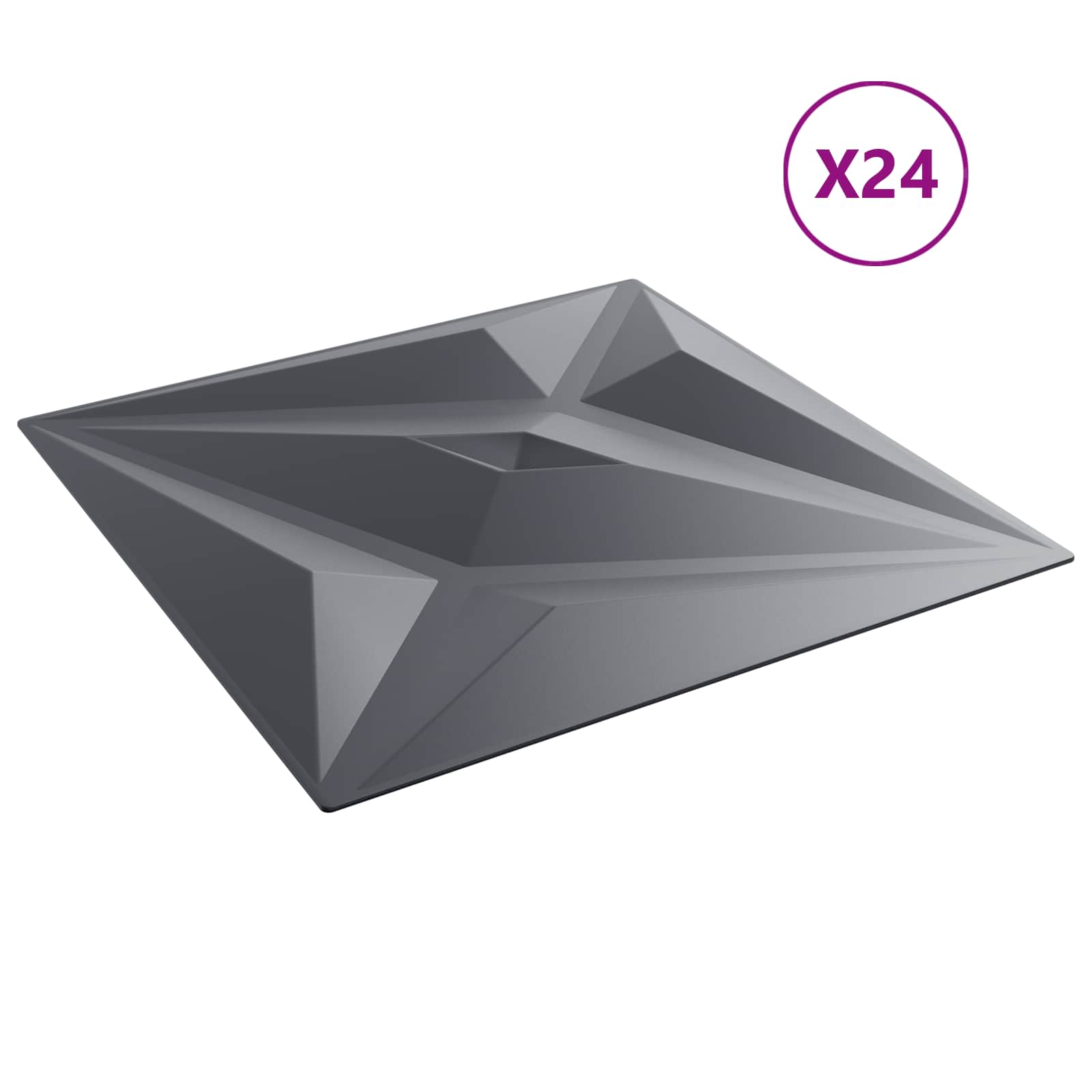 Πάνελ τοίχου Αστέρι 24 pcs Αστέρι Γκρι 50 x 50 cm Φελιζόλ XPS - Pakobazaar