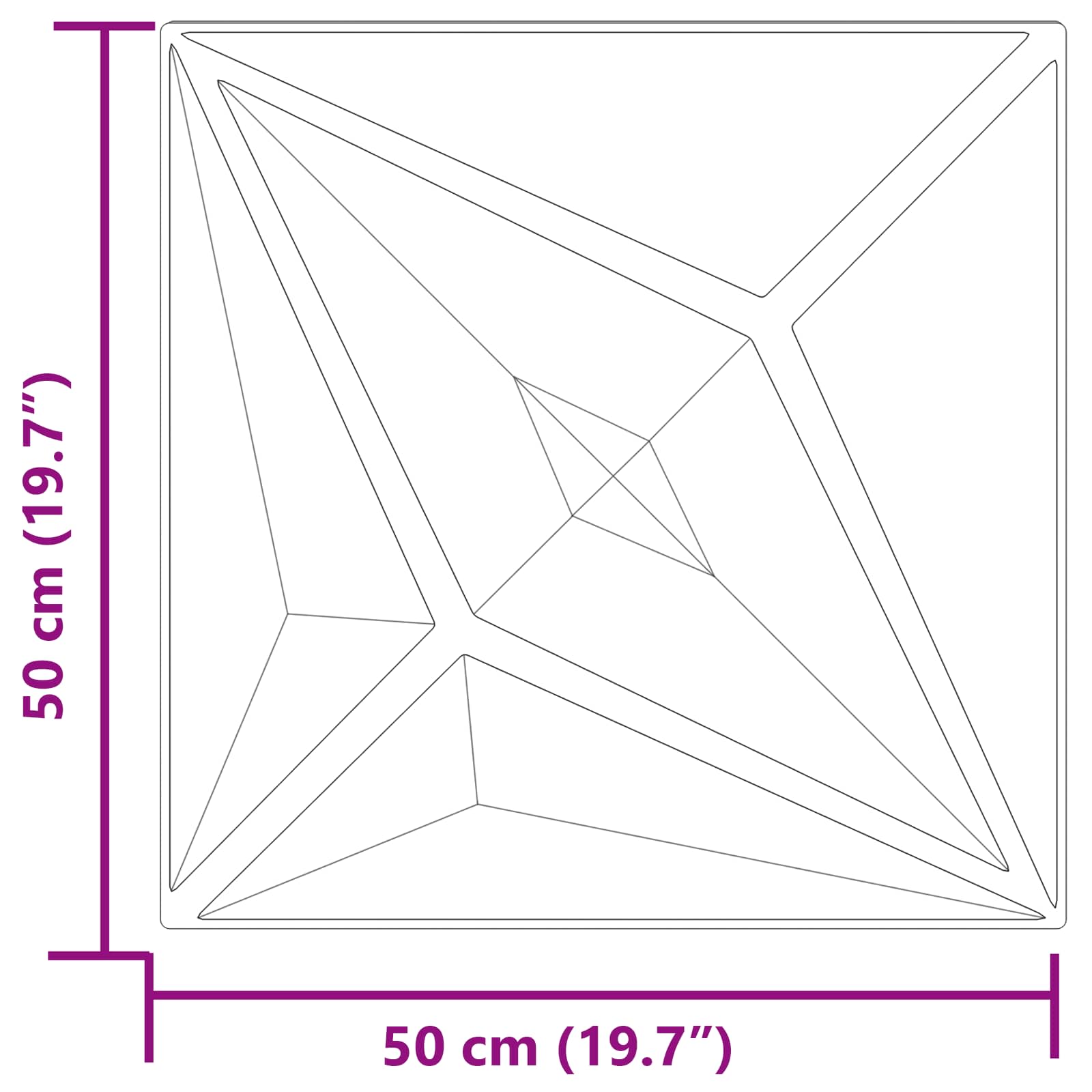 Πάνελ τοίχου Αστέρι 12 pcs Αστέρι Μπετόν 50 x 50 cm Φελιζόλ XPS - Pakobazaar