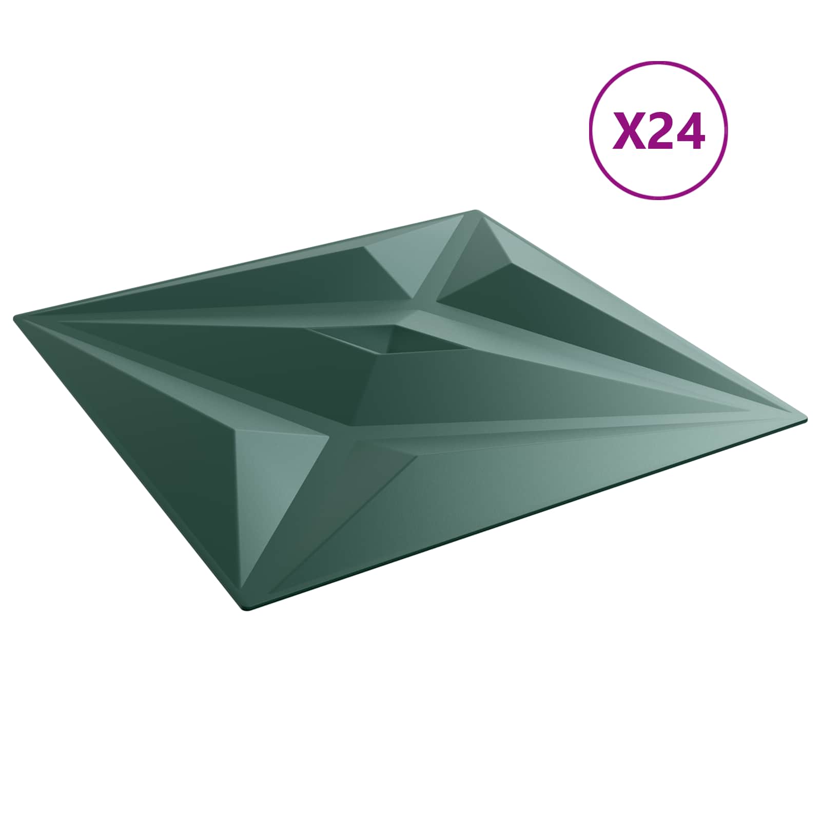Πάνελ τοίχου 24 pcs Αστέρι Πράσινο 50 x 50 cm Φελιζόλ XPS - Pakobazaar