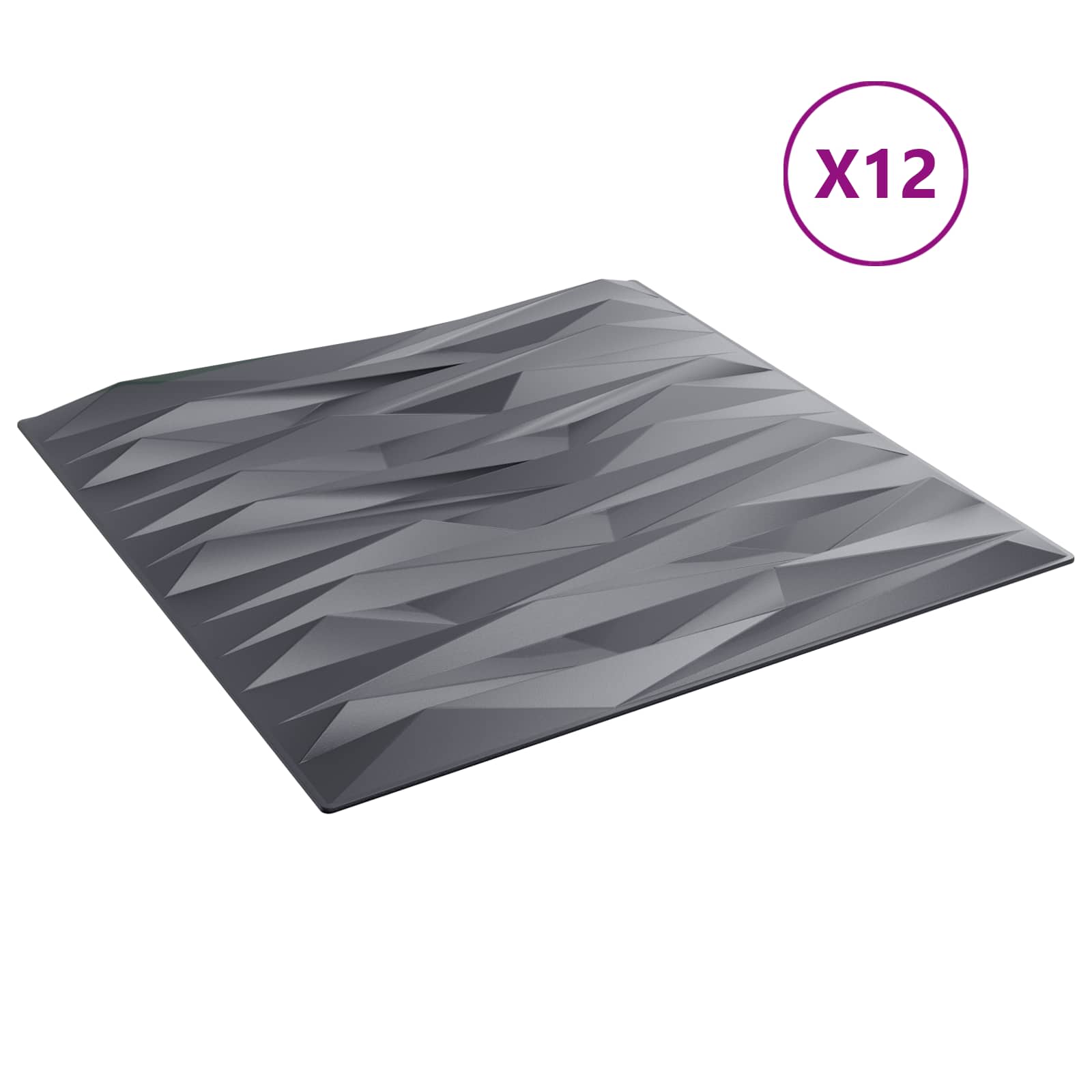Πάνελ τοίχου 12 pcs Γκρίζο Πέτρες 50 x 50 cm Φελιζόλ XPS - Pakobazaar