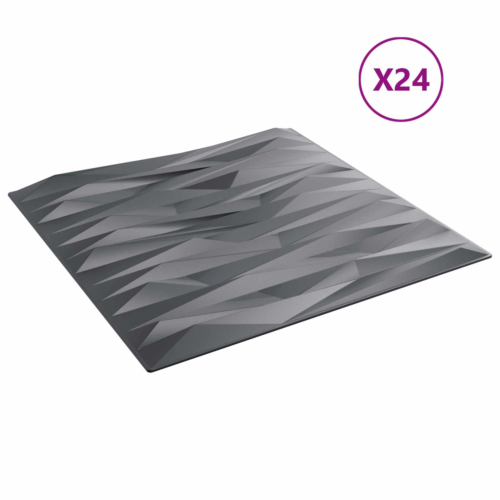 Πάνελ τοίχου 24 pcs Γκρίζο Πέτρες 50 x 50 cm Φελιζόλ XPS - Pakobazaar