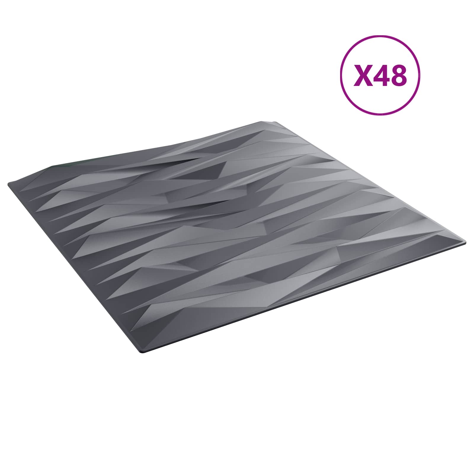 Πάνελ τοίχου 48 pcs Γκρίζο Πέτρες 50 x 50 cm Φελιζόλ XPS - Pakobazaar