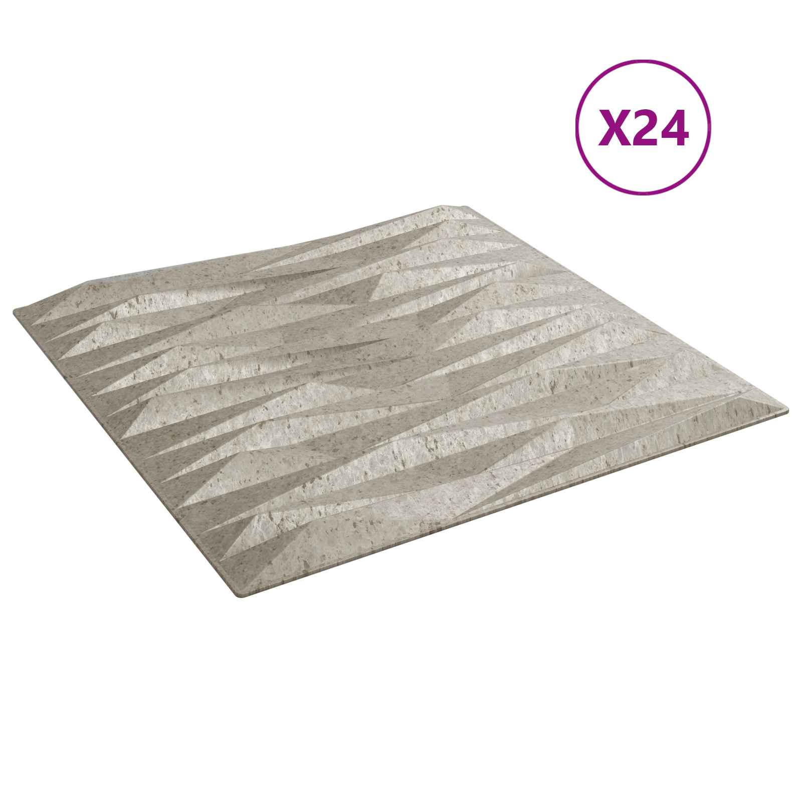 Πάνελ τοίχου 24 pcs Πέτρα Μπετόν 50 x 50 cm Φελιζόλ XPS - Pakobazaar