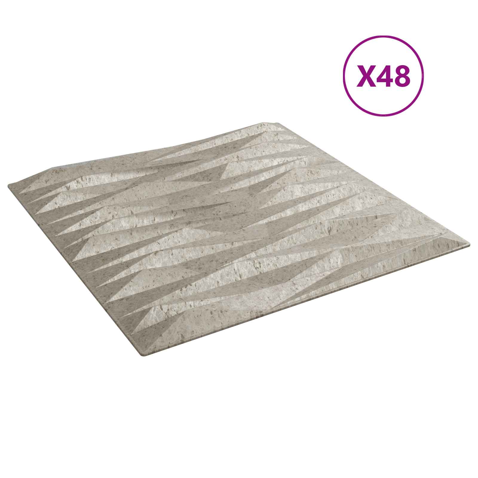Πάνελ τοίχου 48 pcs Πέτρα Μπετόν 50 x 50 cm Φελιζόλ XPS - Pakobazaar