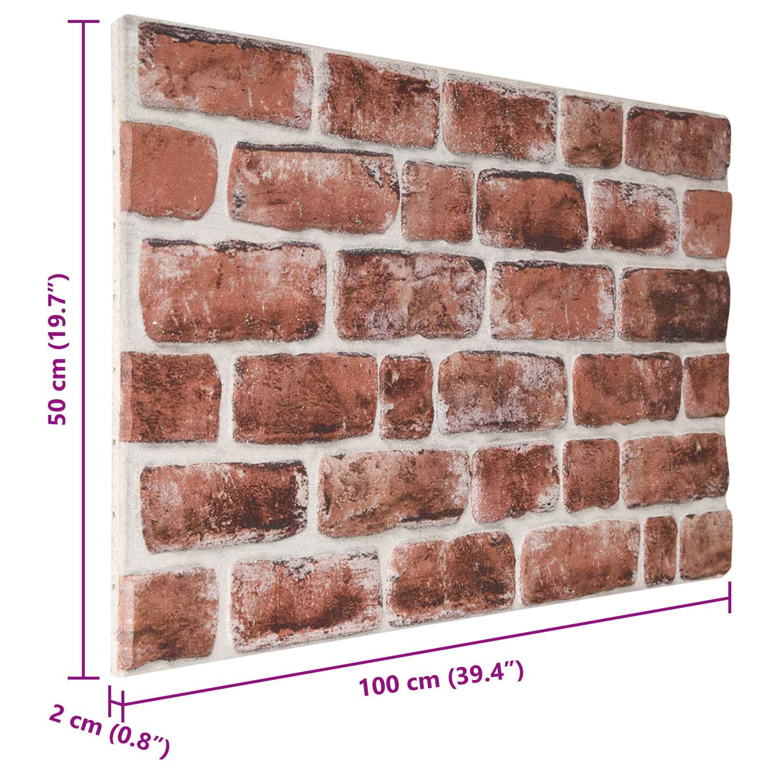 Πάνελ τοίχου 10 pcs Σκούρο Καφέ και Λευκό 100 x 50 cm Αφρός EPS - Pakobazaar